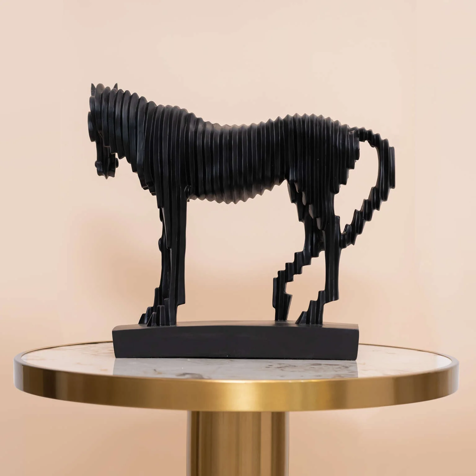 Abstract Black Horse Sculpture - Image 3