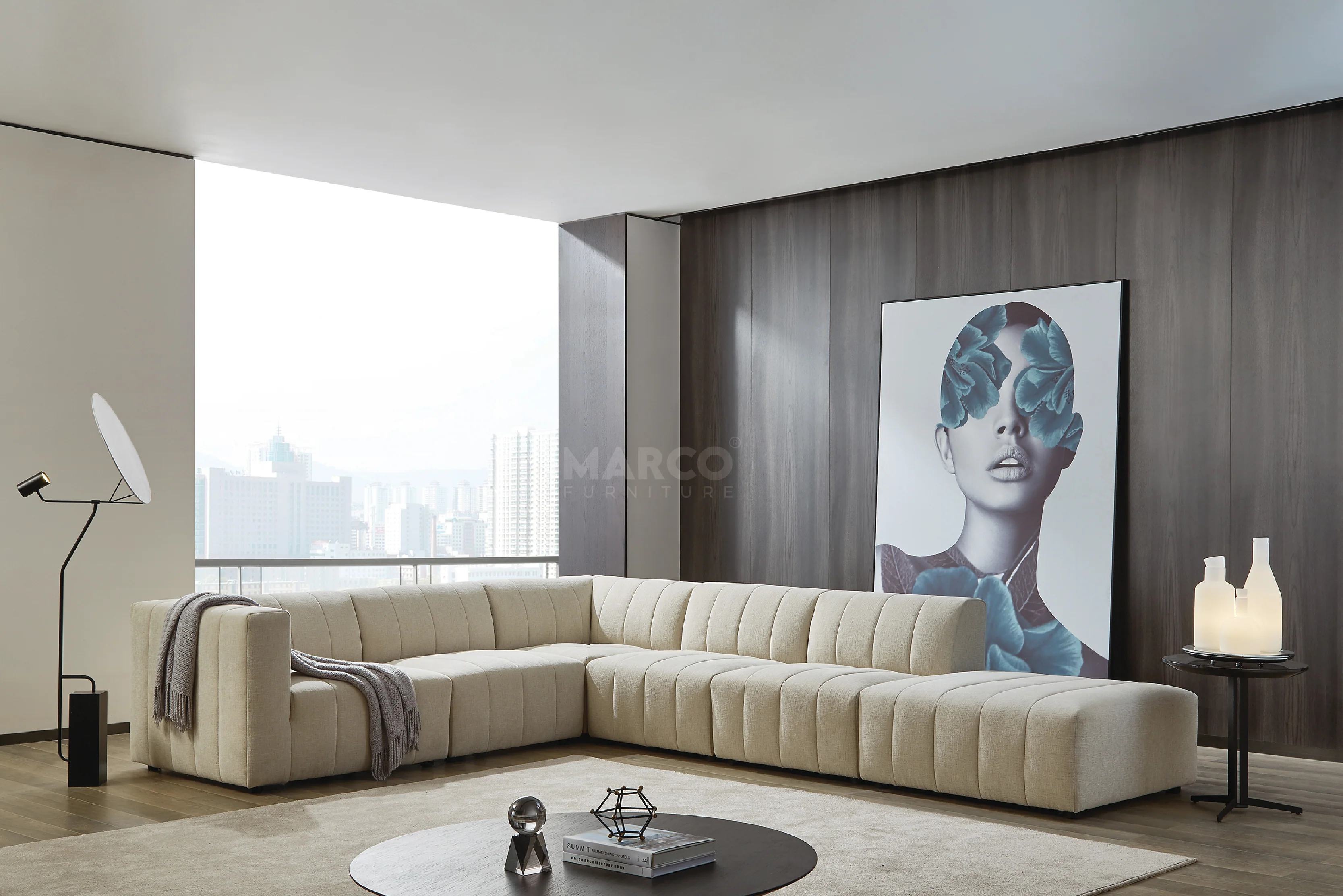 Amsterdam Modular Corner Lounge - Contemporary Fabric Sectional Sofa - Image 10