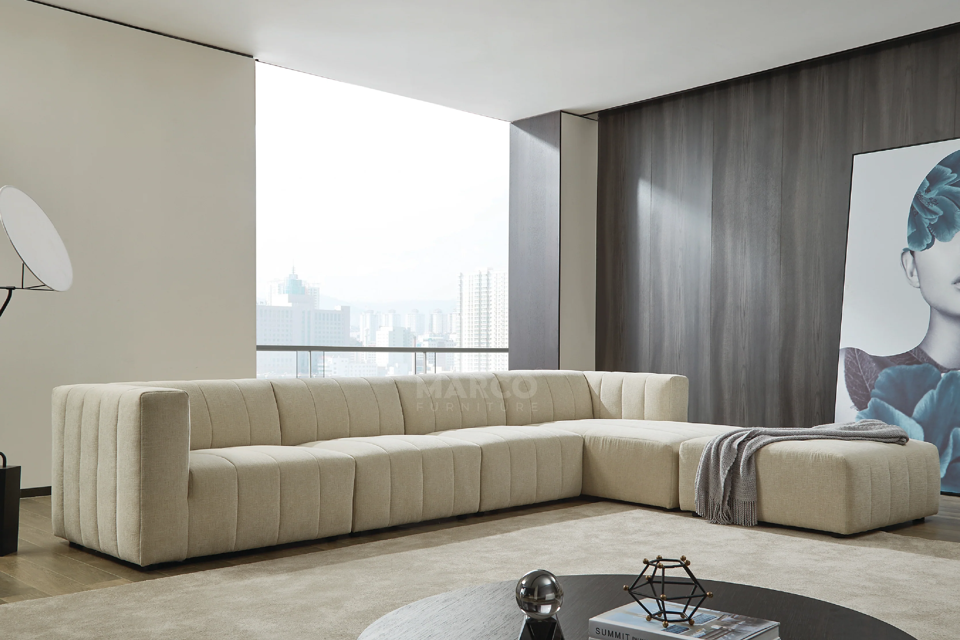 Amsterdam Modular Corner Lounge - Contemporary Fabric Sectional Sofa - Image 11
