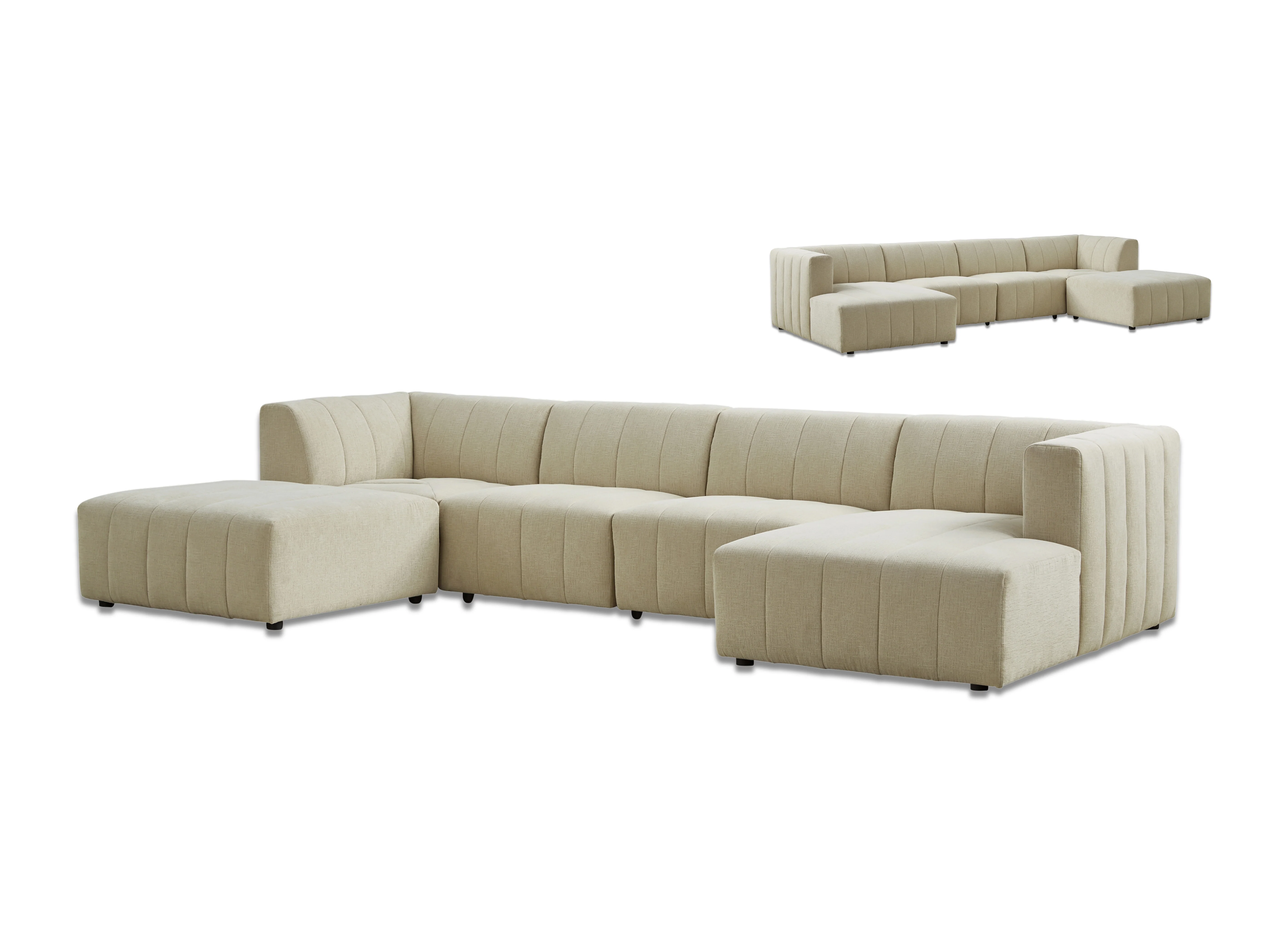 Amsterdam Modular Corner Lounge - Contemporary Fabric Sectional Sofa - Image 14