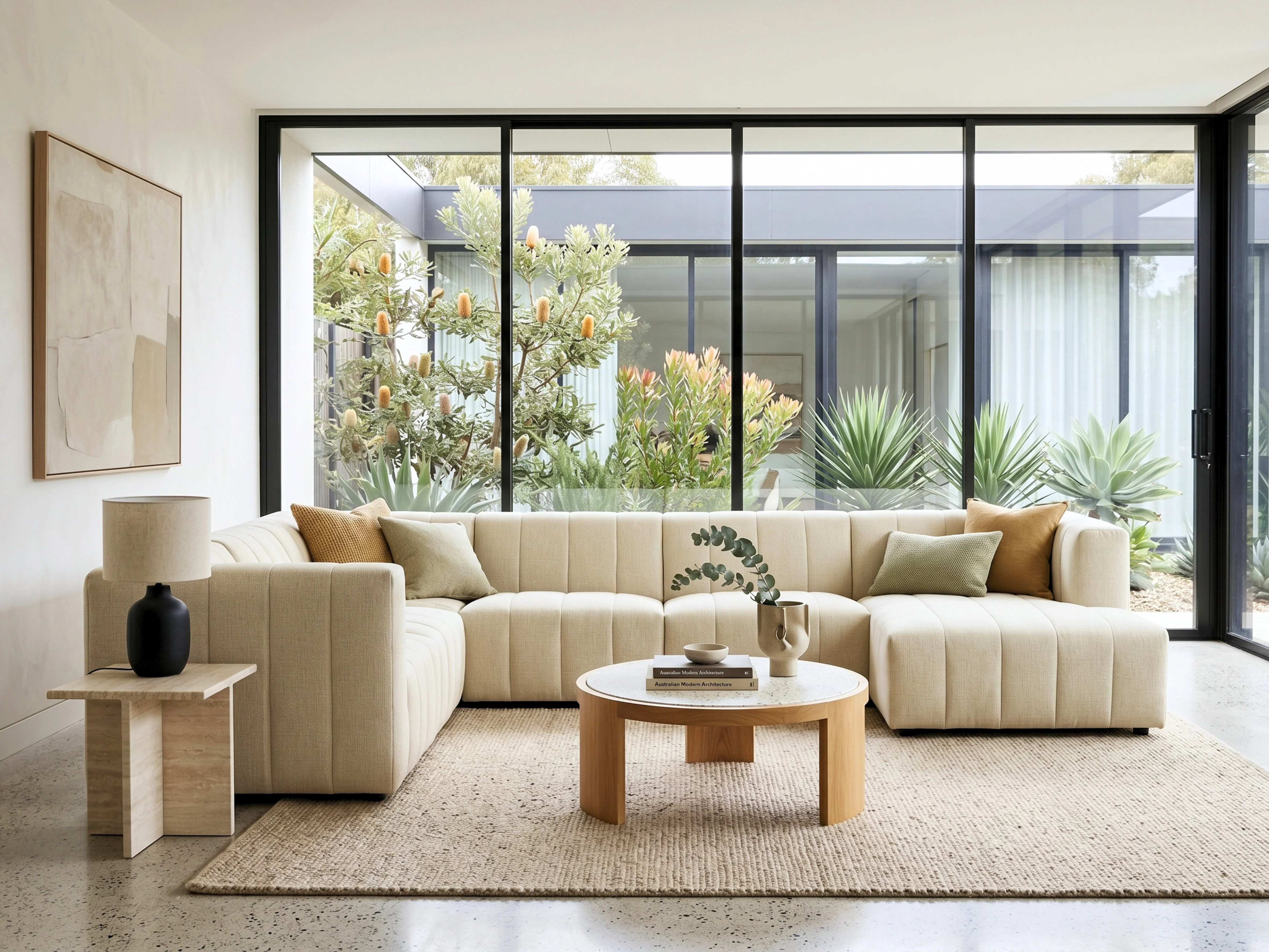 Amsterdam Modular Corner Lounge - Contemporary Fabric Sectional Sofa - Image 3
