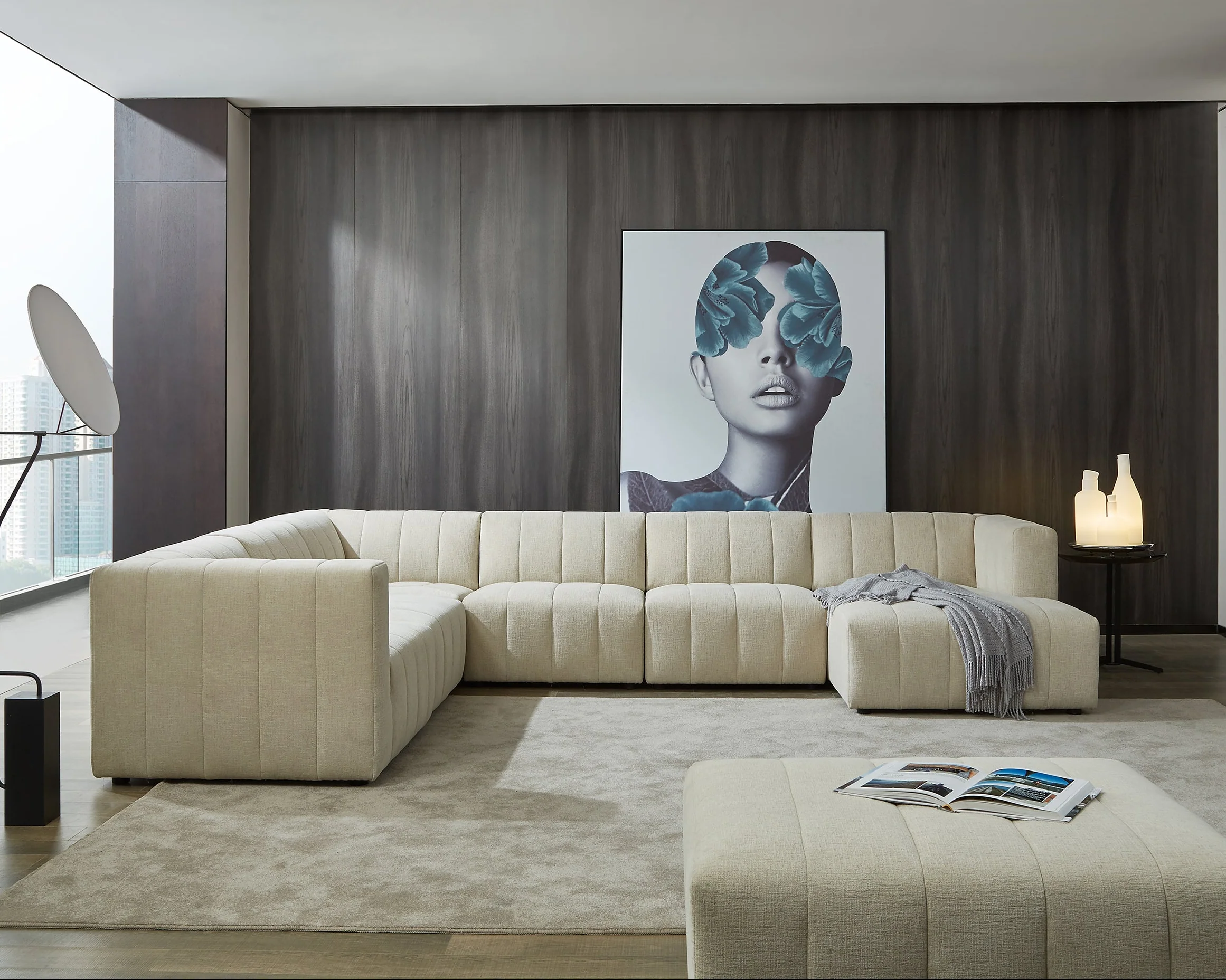 Amsterdam Modular Corner Lounge - Contemporary Fabric Sectional Sofa - Image 5