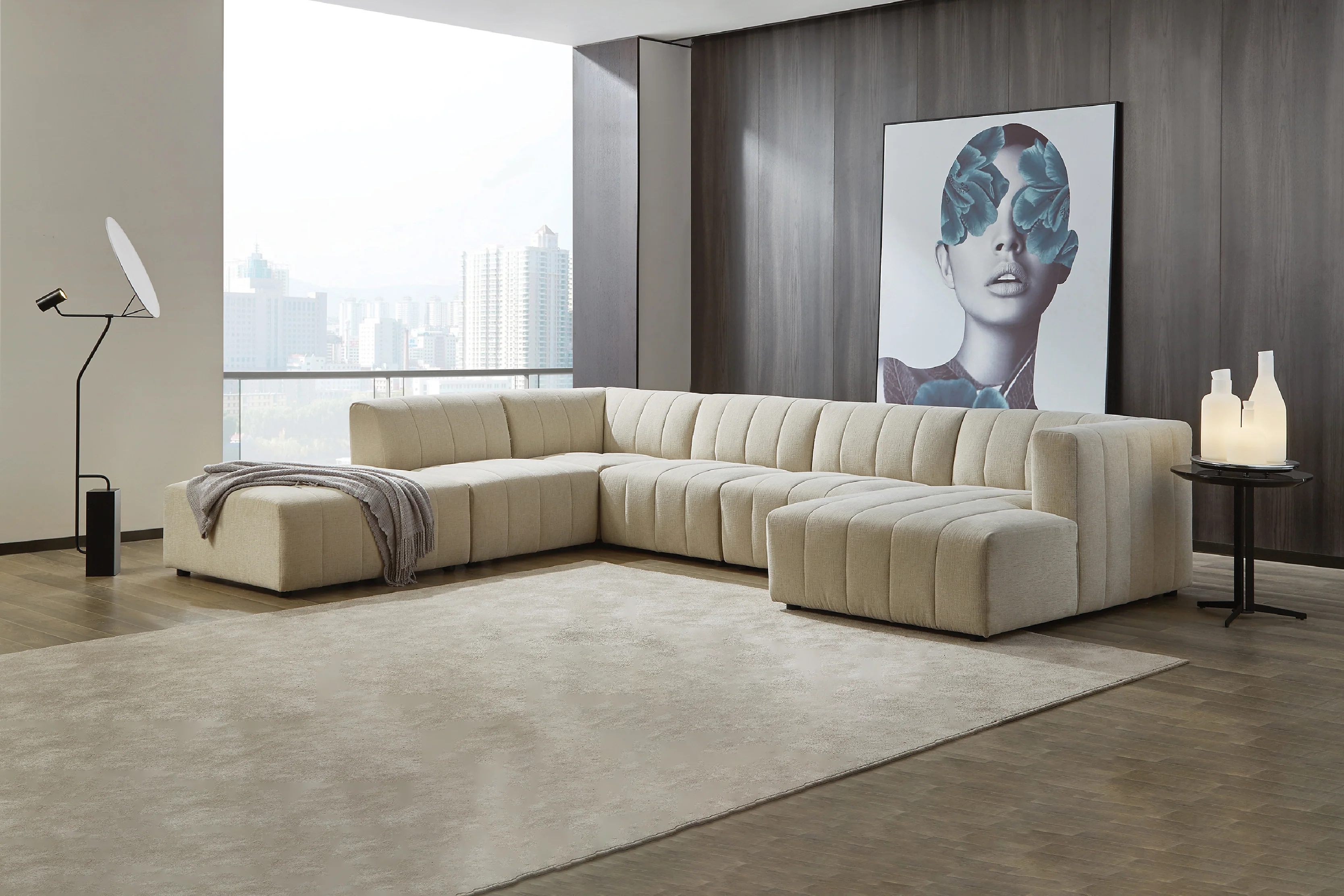 Amsterdam Modular Corner Lounge - Contemporary Fabric Sectional Sofa - Image 6