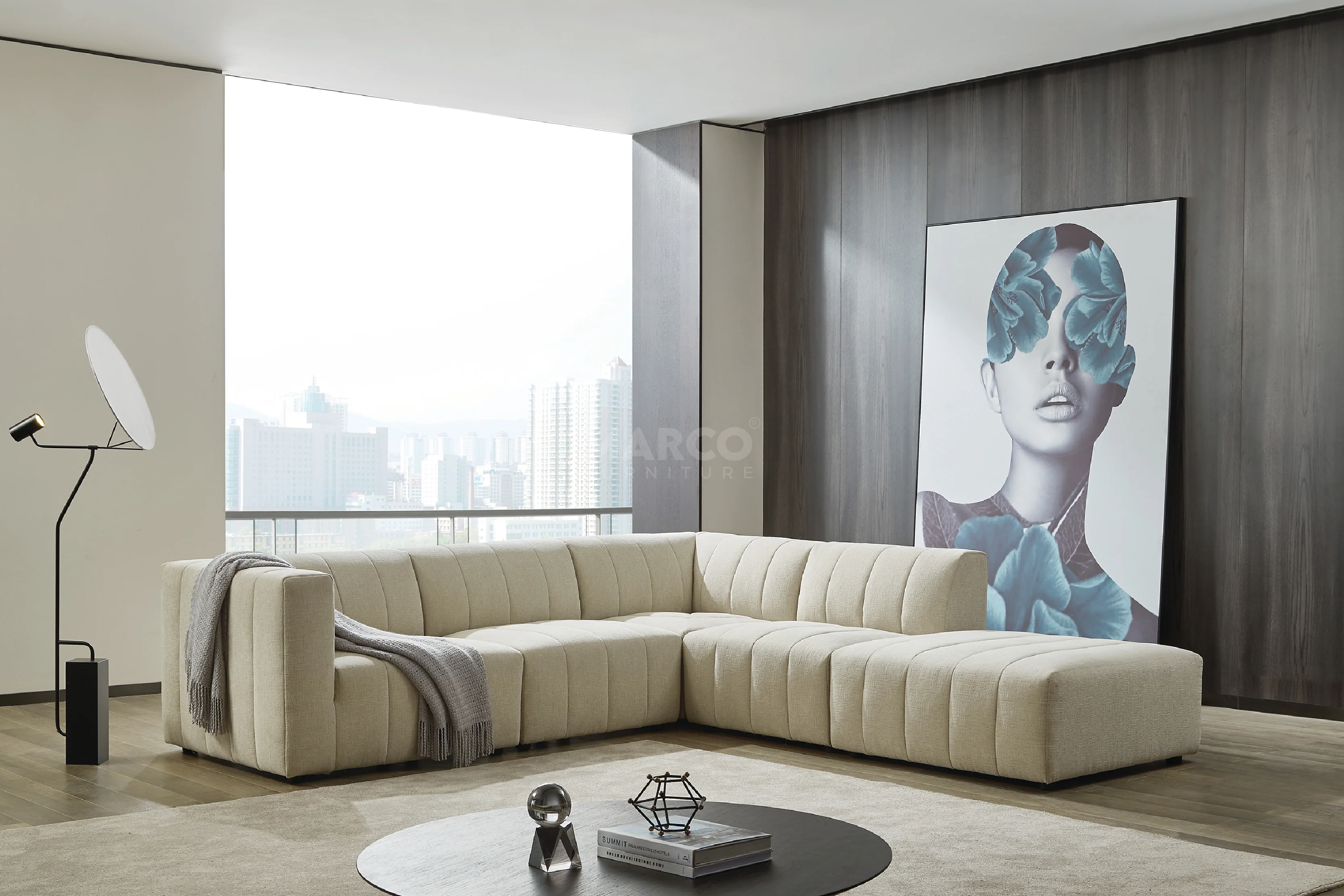 Amsterdam Modular Corner Lounge - Contemporary Fabric Sectional Sofa - Image 8