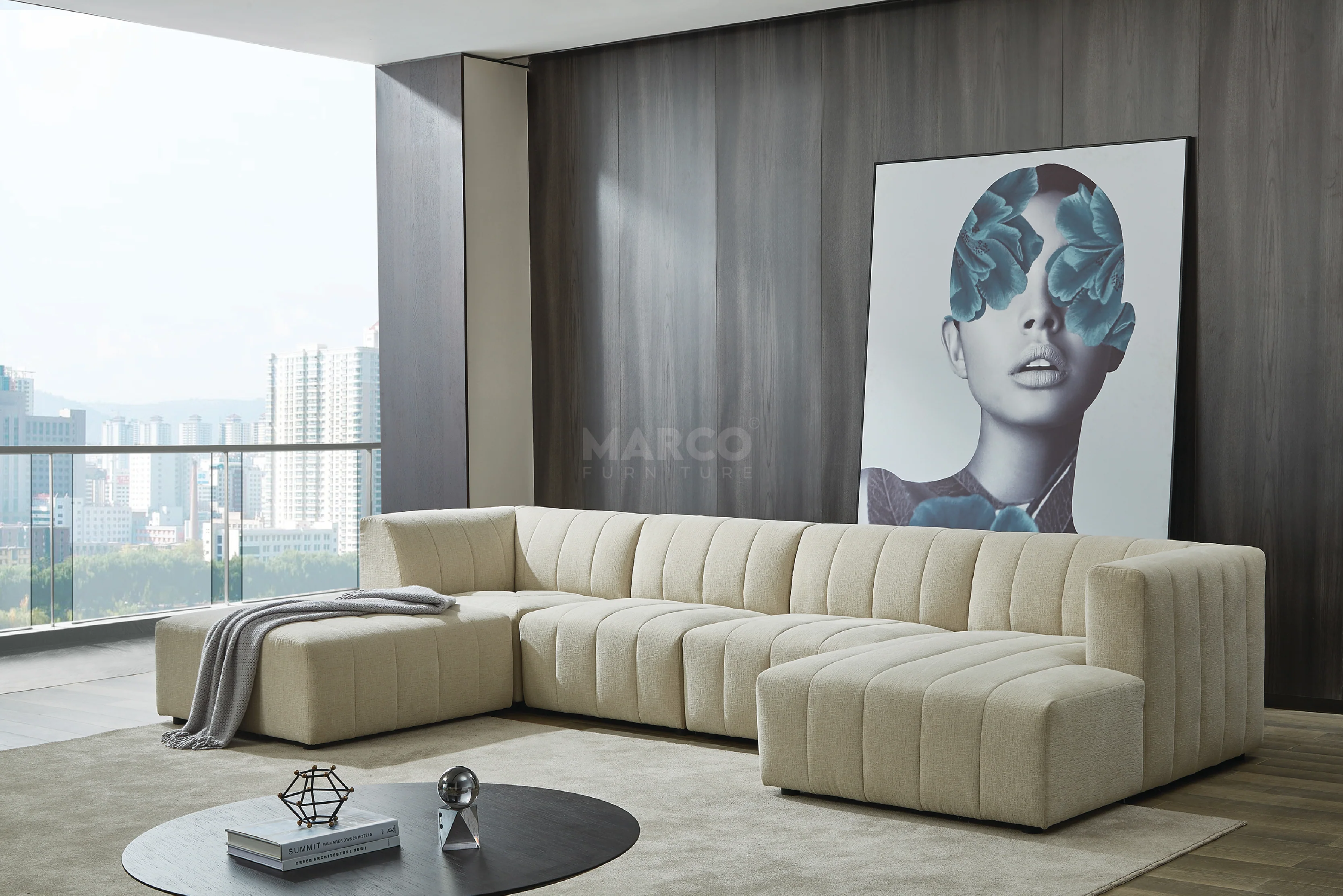 Amsterdam Modular Corner Lounge - Contemporary Fabric Sectional Sofa - Image 9