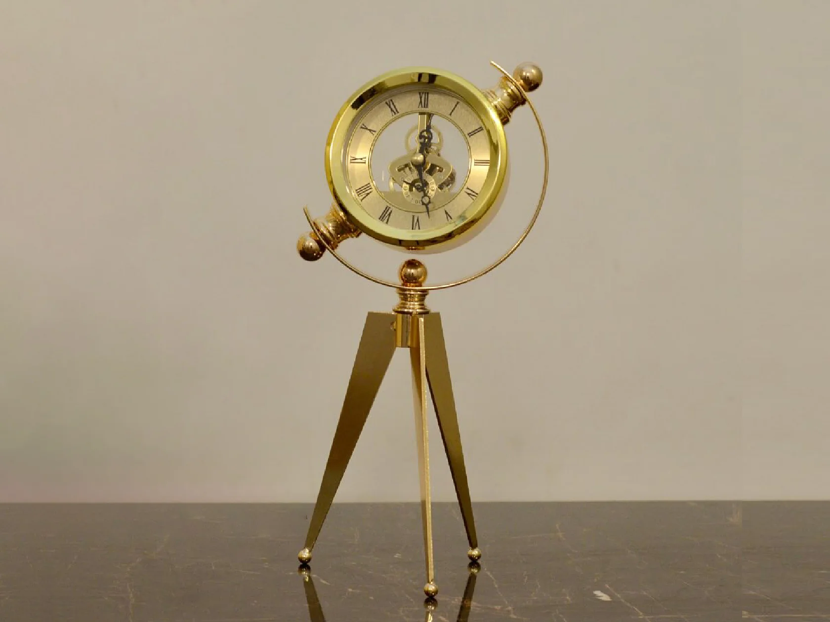 Antique-Style Tripod Table Clock