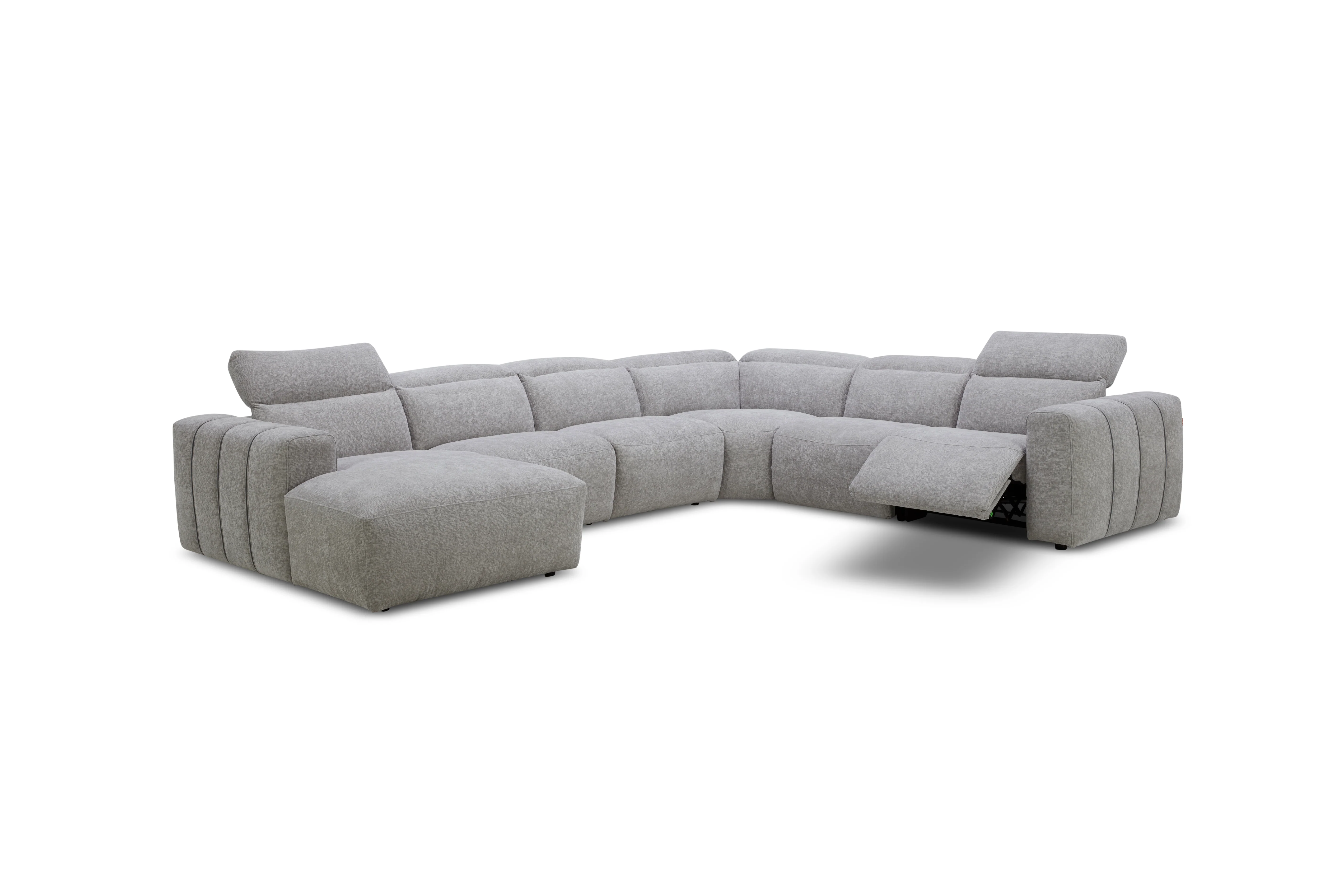 Arizona Fabric Reclining Sectional Sofa with Adjustable Headrests - Image 10