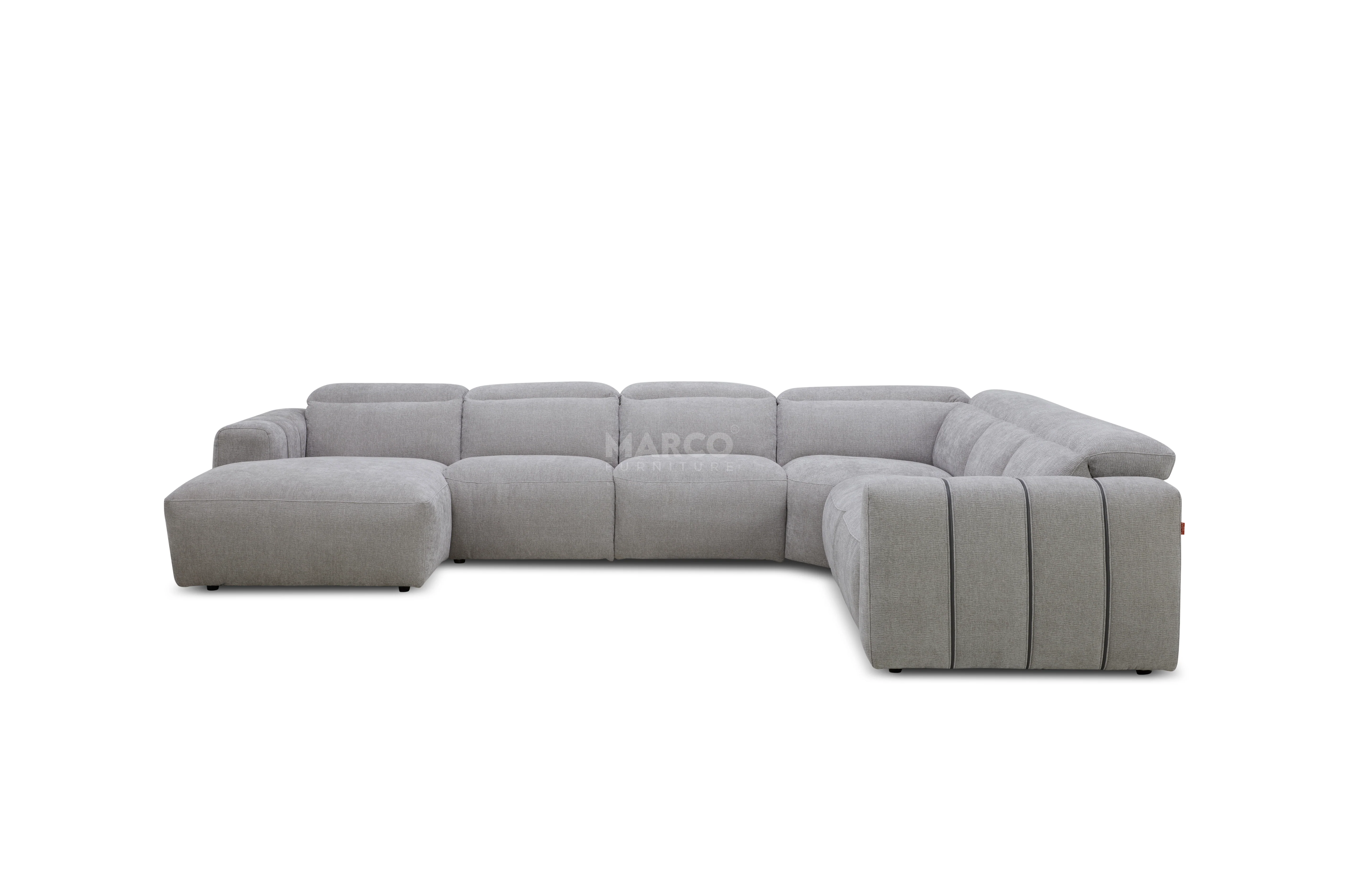 Arizona Fabric Reclining Sectional Sofa with Adjustable Headrests - Image 11