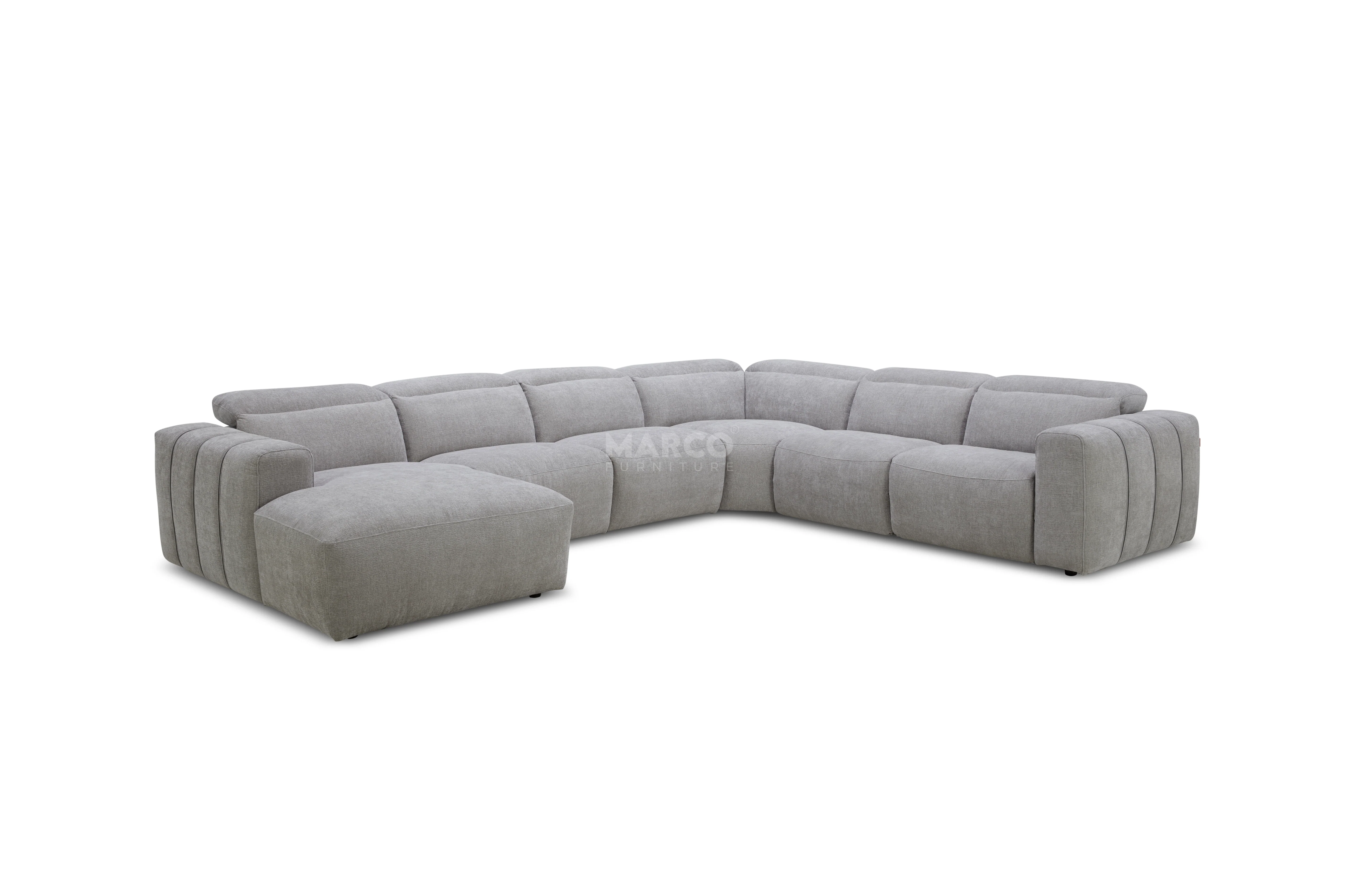 Arizona Fabric Reclining Sectional Sofa with Adjustable Headrests - Image 12