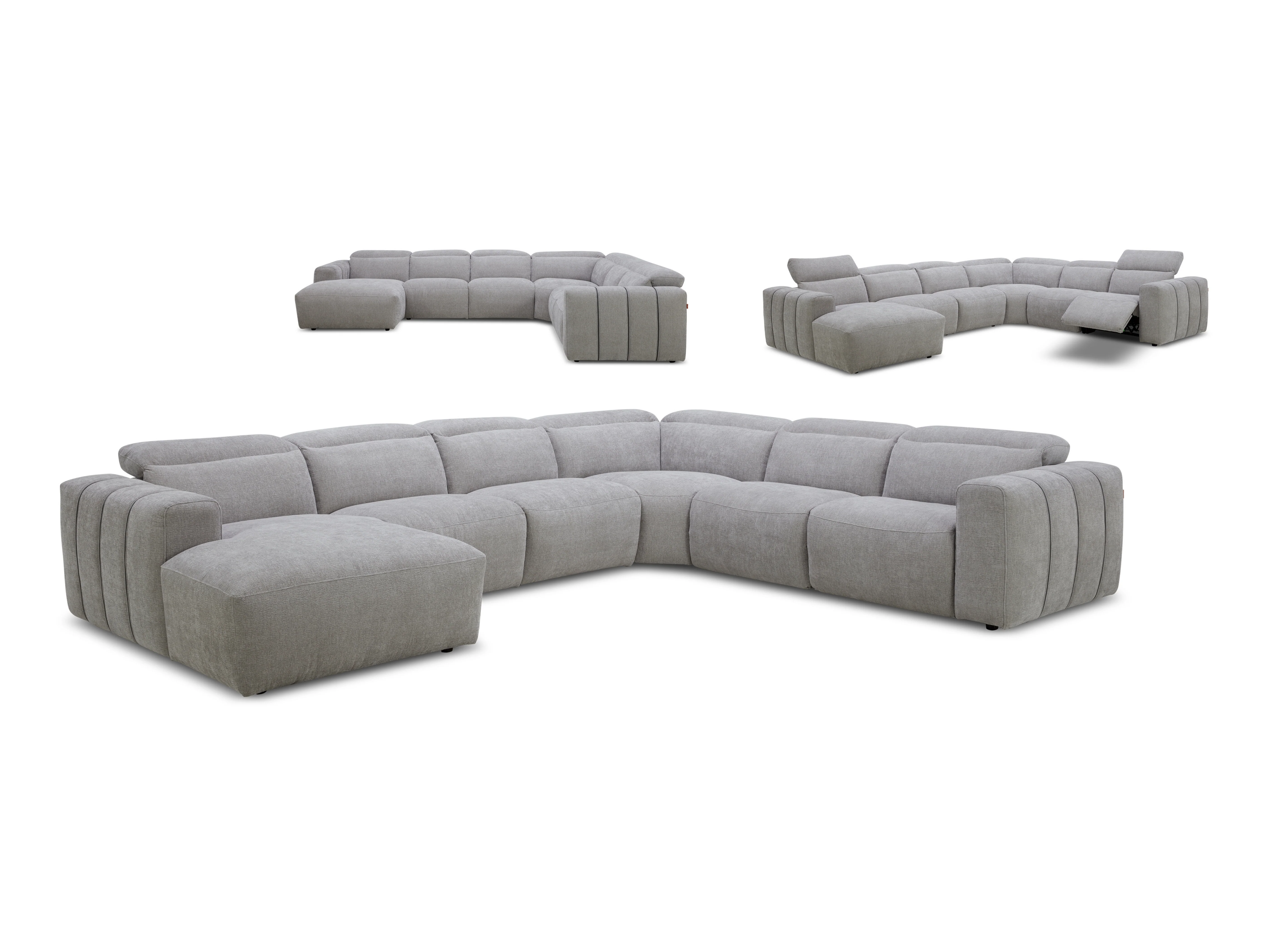 Arizona Fabric Reclining Sectional Sofa with Adjustable Headrests - Image 9