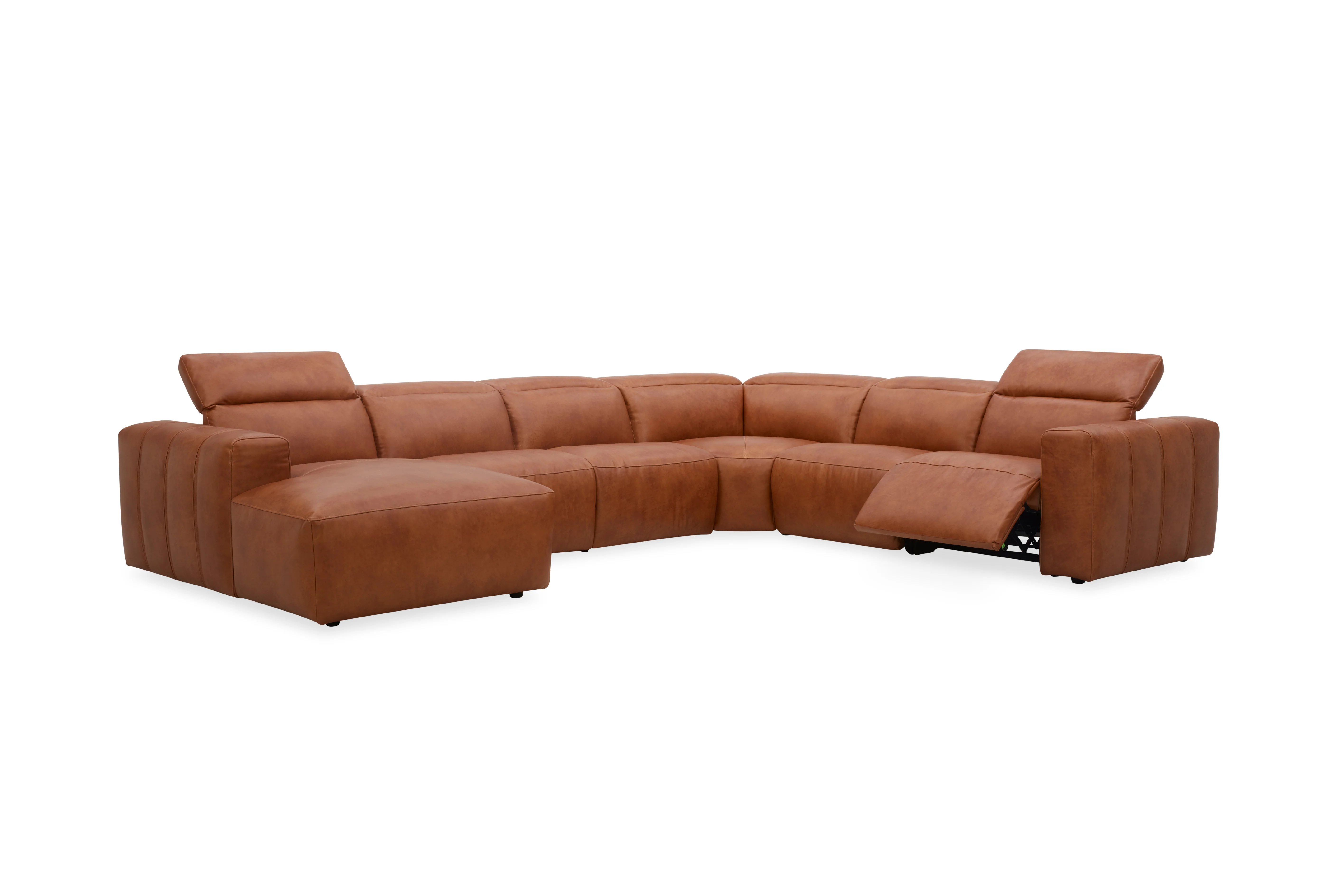 Arizona Leather Recliner Sofa with Chaise & Adjustable Headrests - Image 11