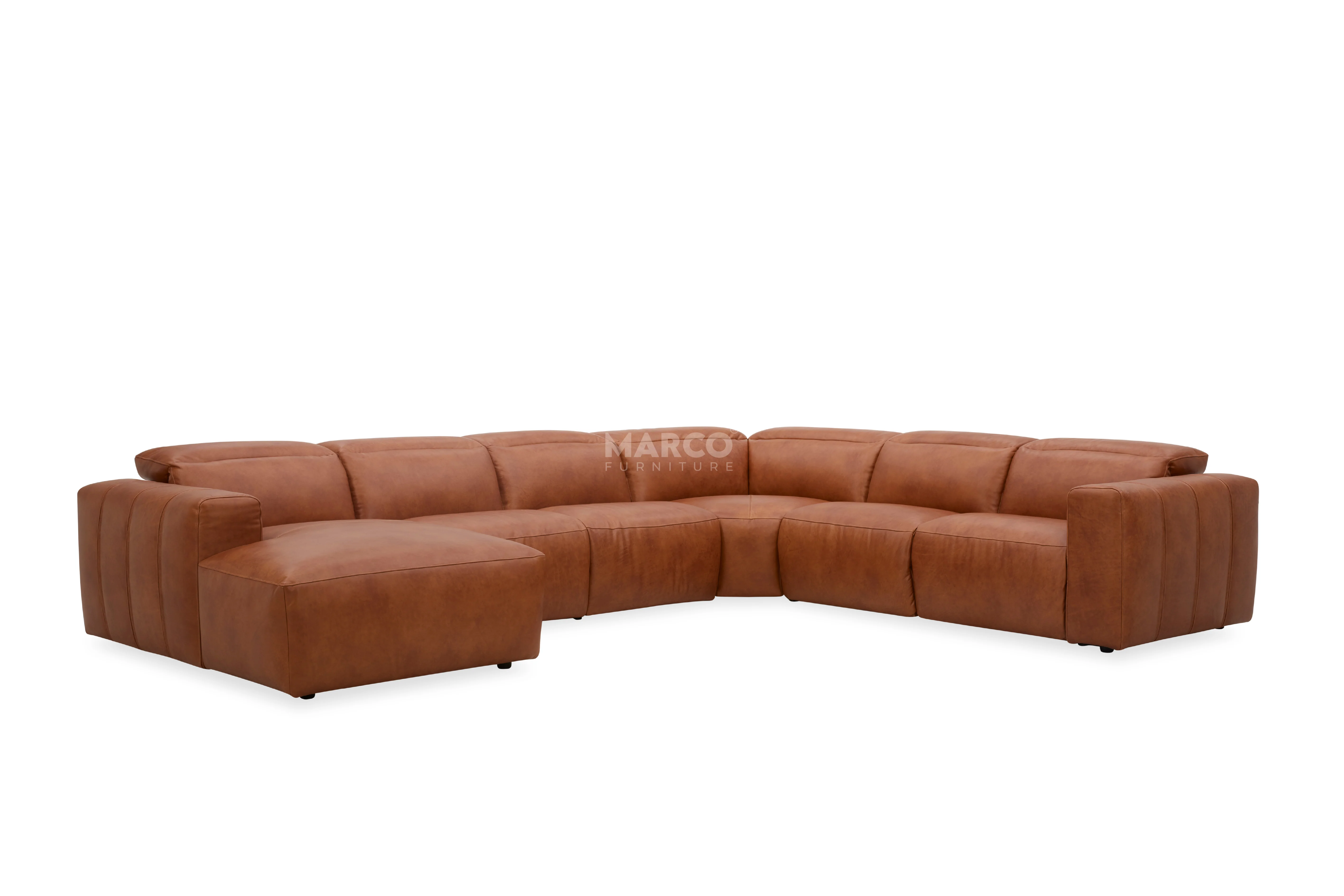 Arizona Leather Recliner Sofa with Chaise & Adjustable Headrests - Image 12