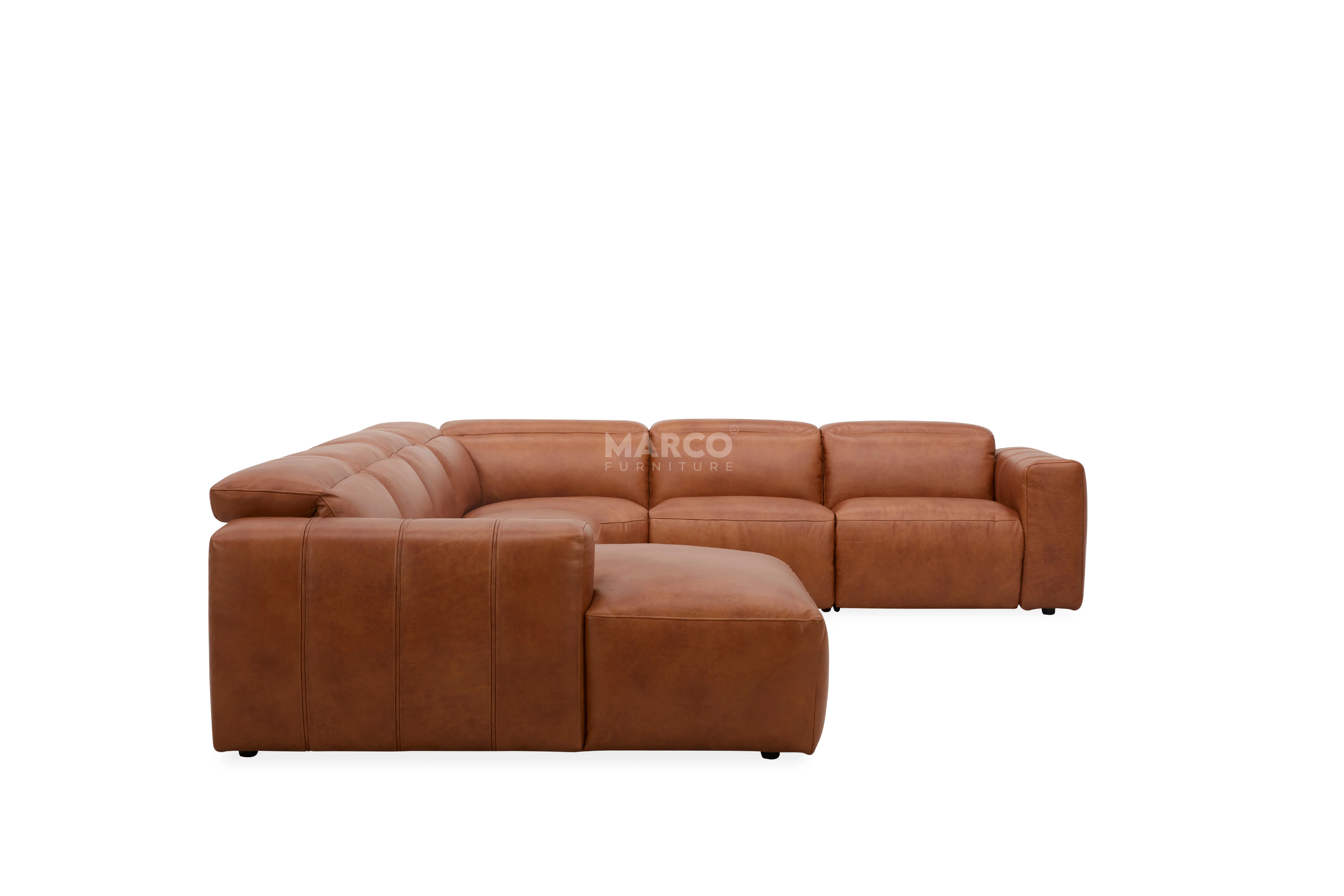 Arizona Leather Recliner Sofa with Chaise & Adjustable Headrests - Image 13