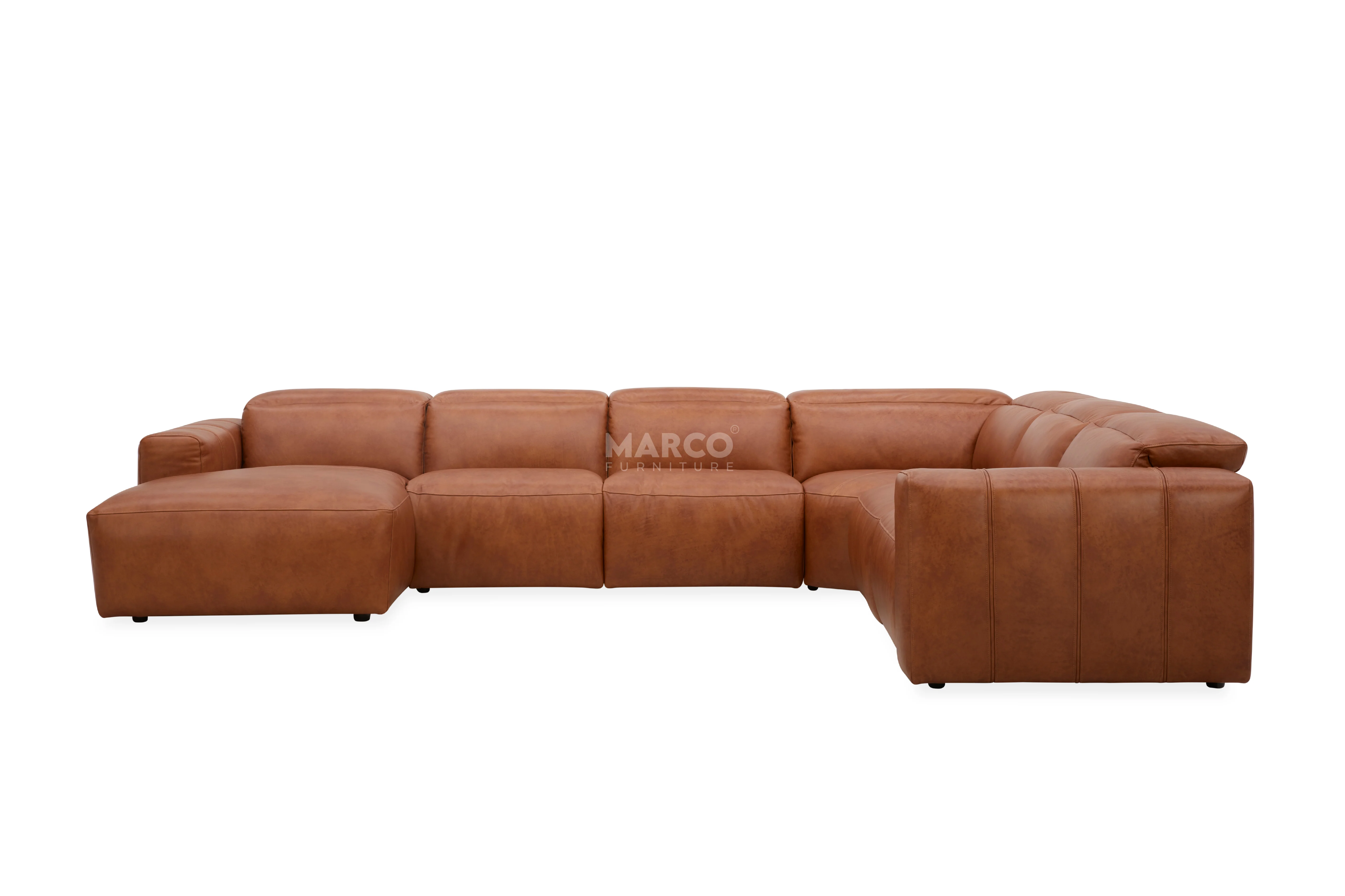 Arizona Leather Recliner Sofa with Chaise & Adjustable Headrests - Image 14