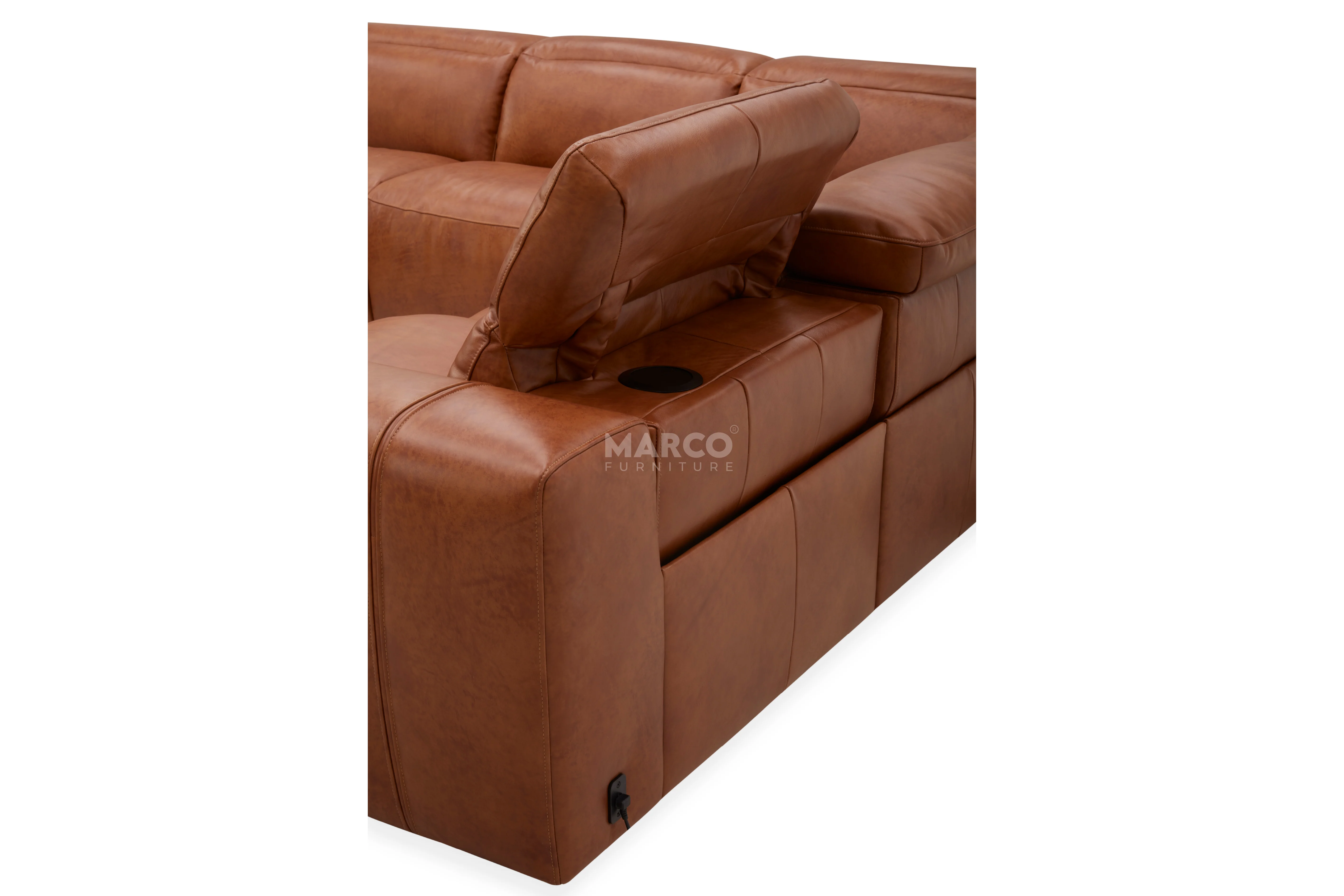 Arizona Leather Recliner Sofa with Chaise & Adjustable Headrests - Image 19