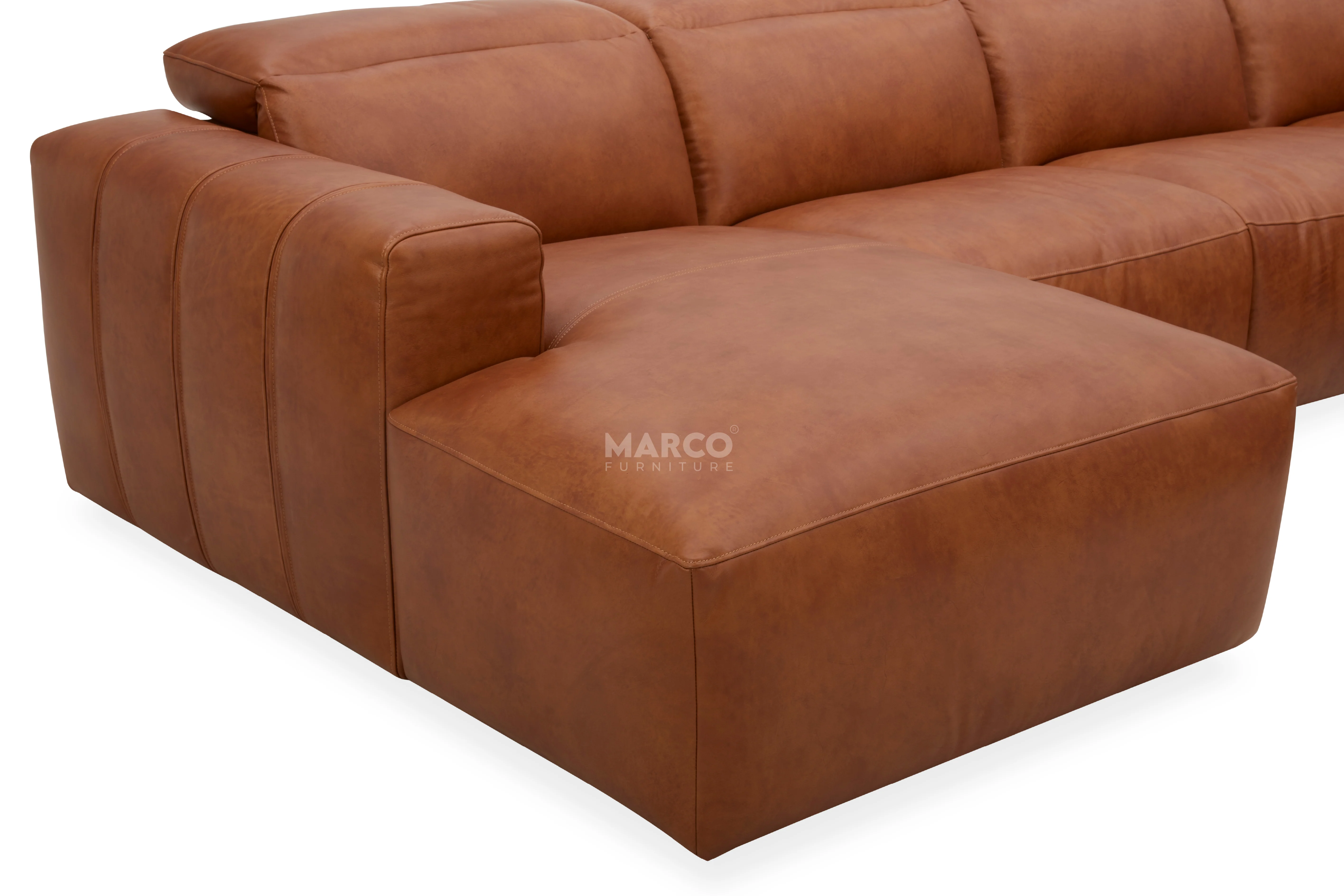 Arizona Leather Recliner Sofa with Chaise & Adjustable Headrests - Image 25