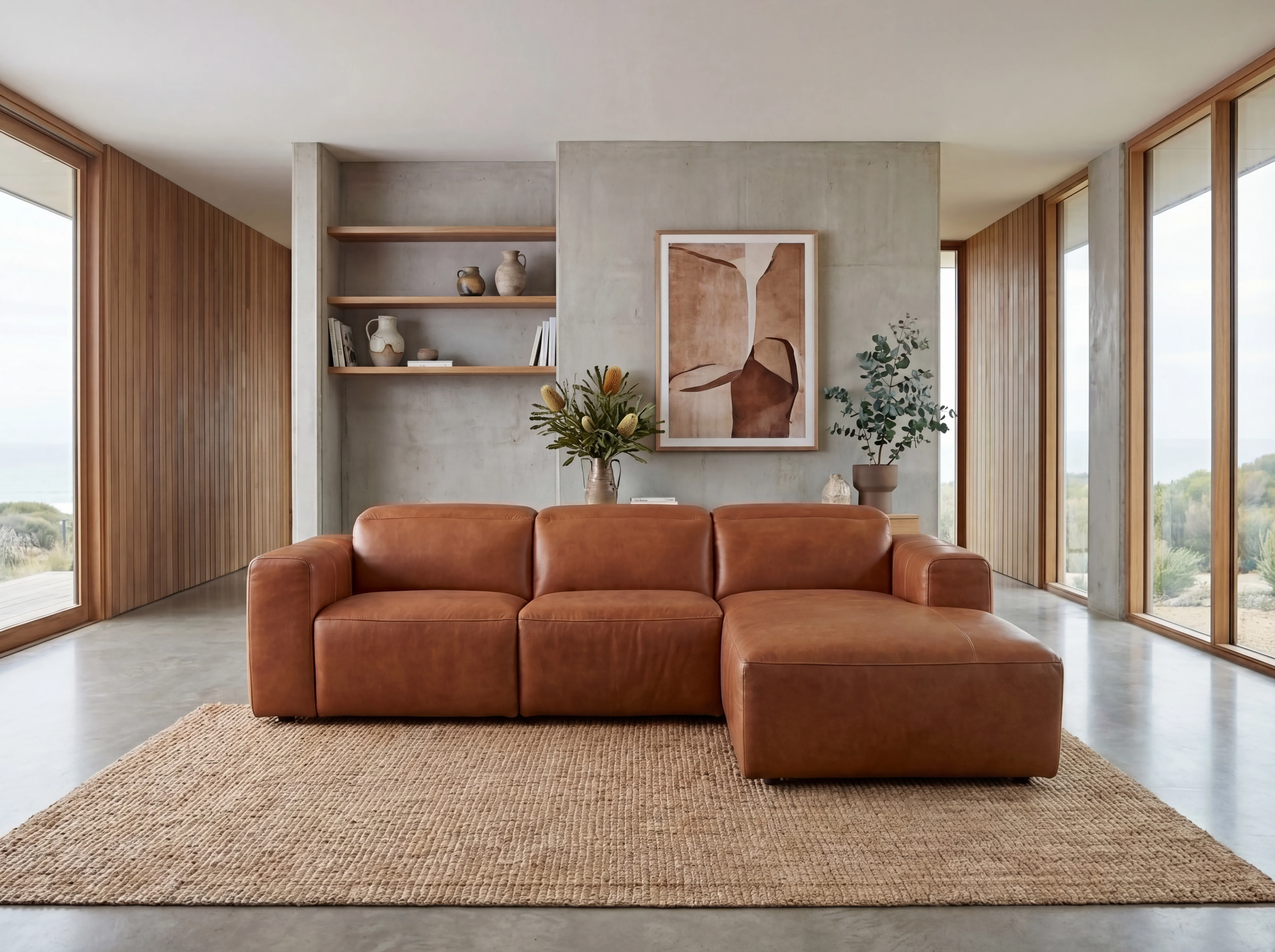 Arizona Leather Recliner Sofa with Chaise & Adjustable Headrests - Image 6