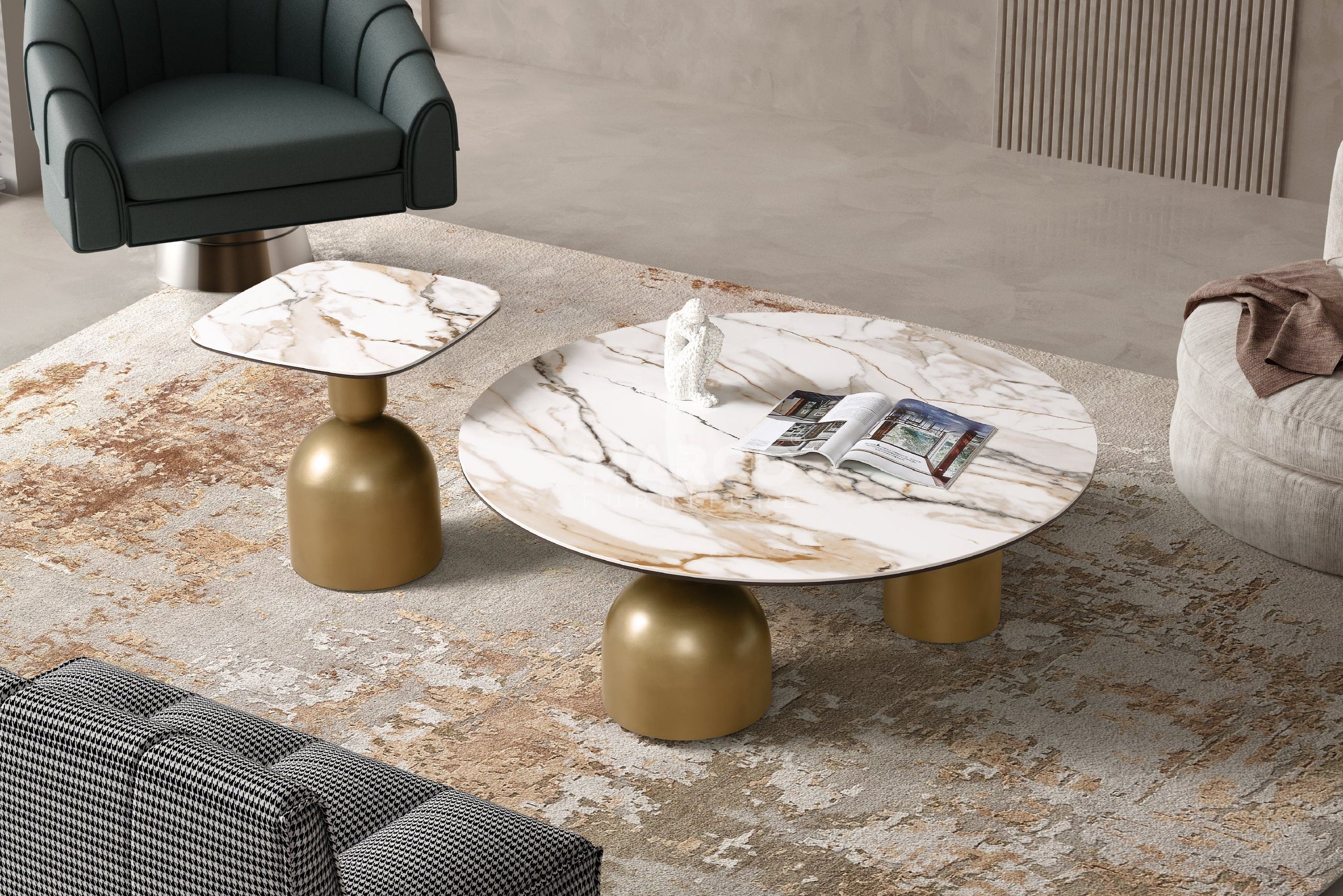 Casa Bella Sintered Stone Nesting Coffee Table