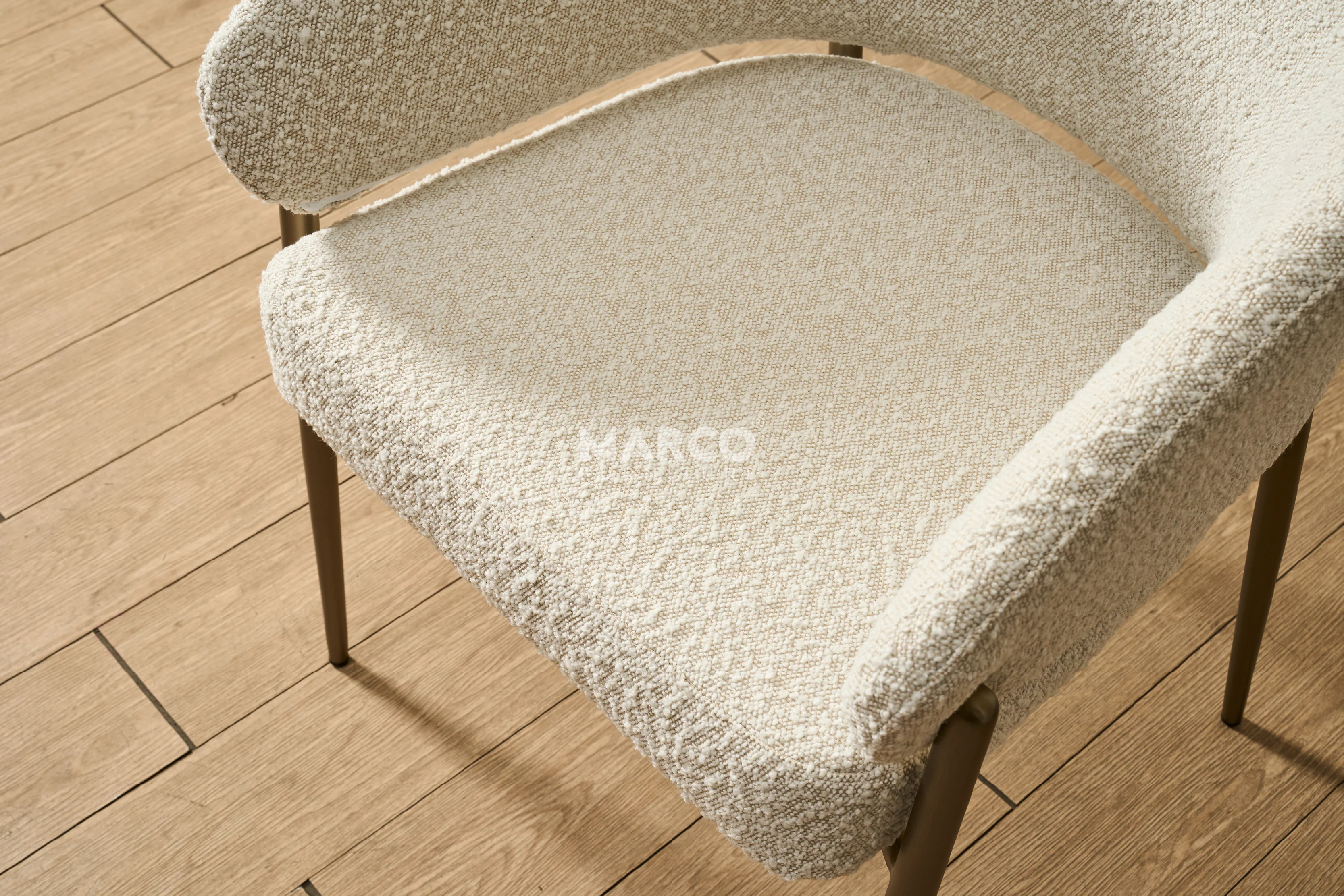 Chloe Boucle Dining Chair ā Curved Back with Steel Legs - Image 5