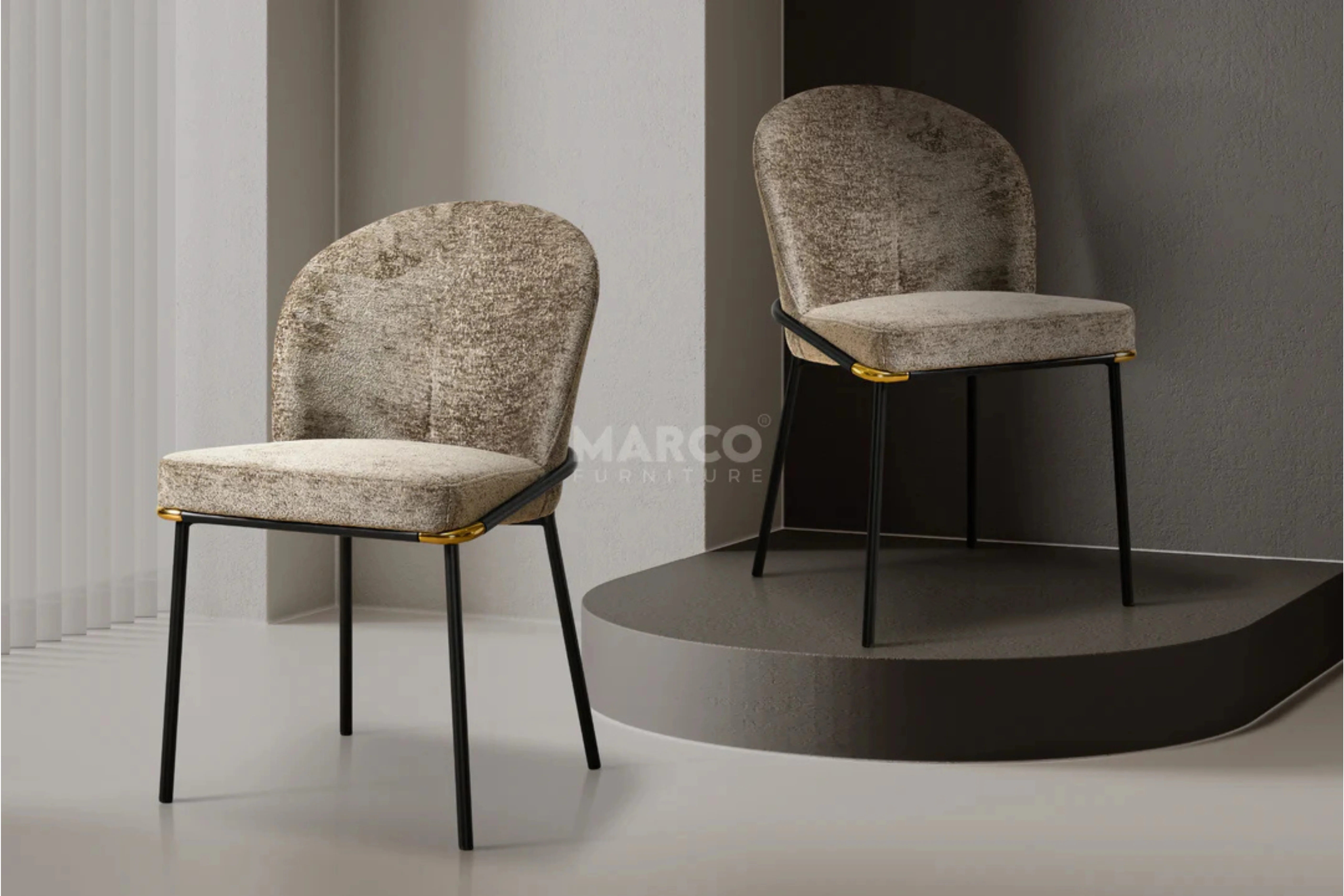 Cooper Boucle Dining Chair β Plush Upholstery with Gold Details - Image 13