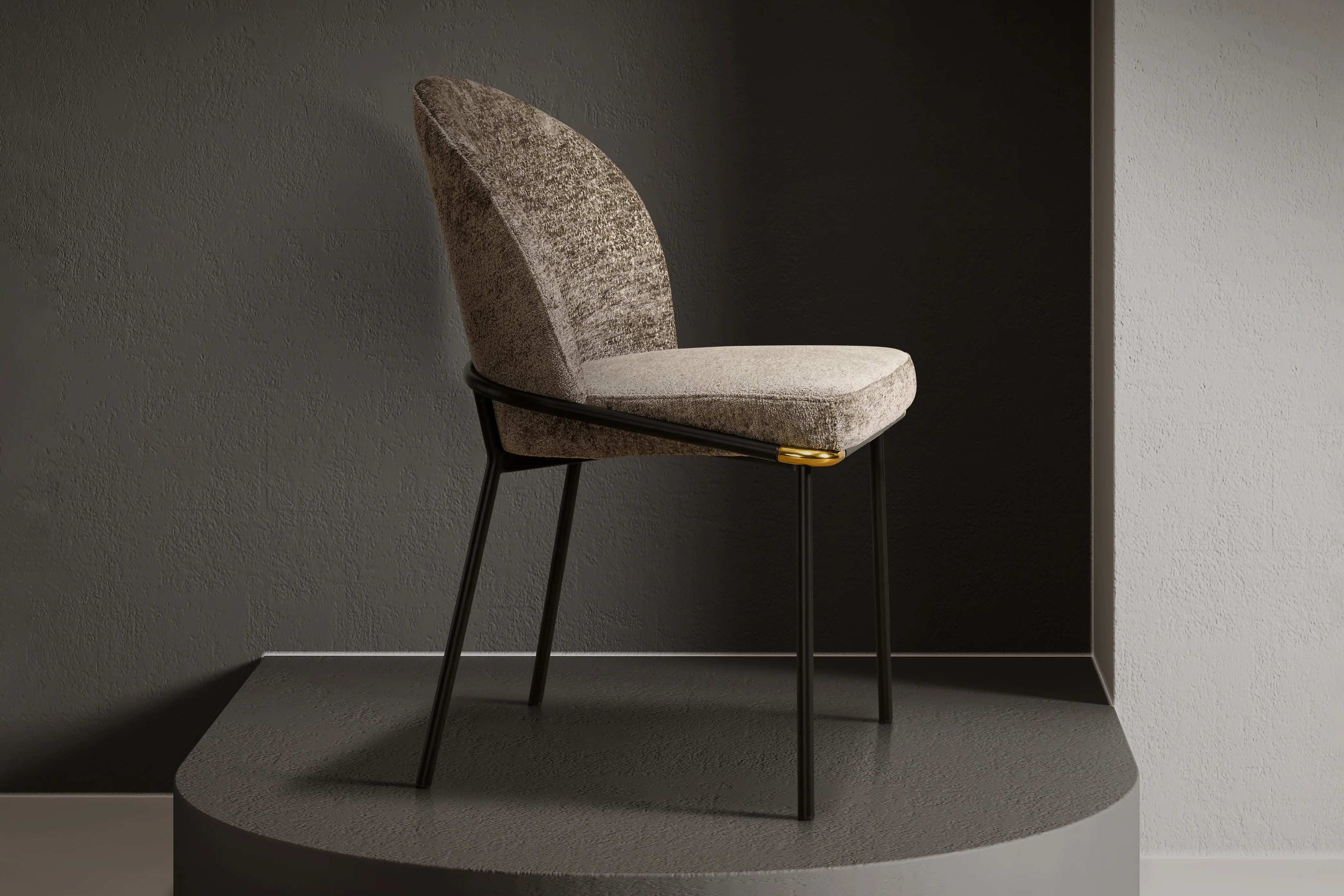 Cooper Boucle Dining Chair β Plush Upholstery with Gold Details - Image 4