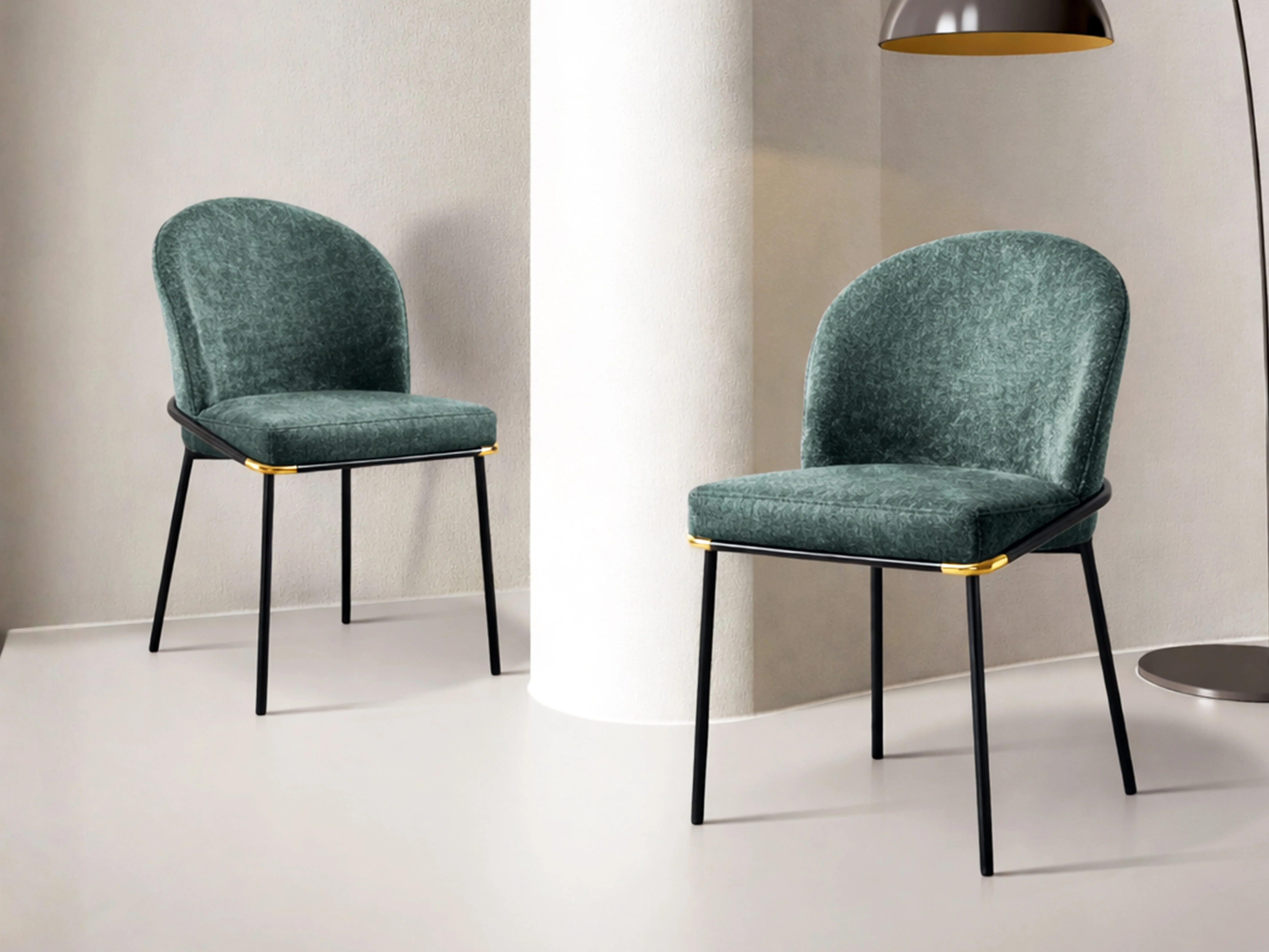 Cooper Armless Leather Dining Chair – Modern Black Chair with Metal Legs - Image 3
