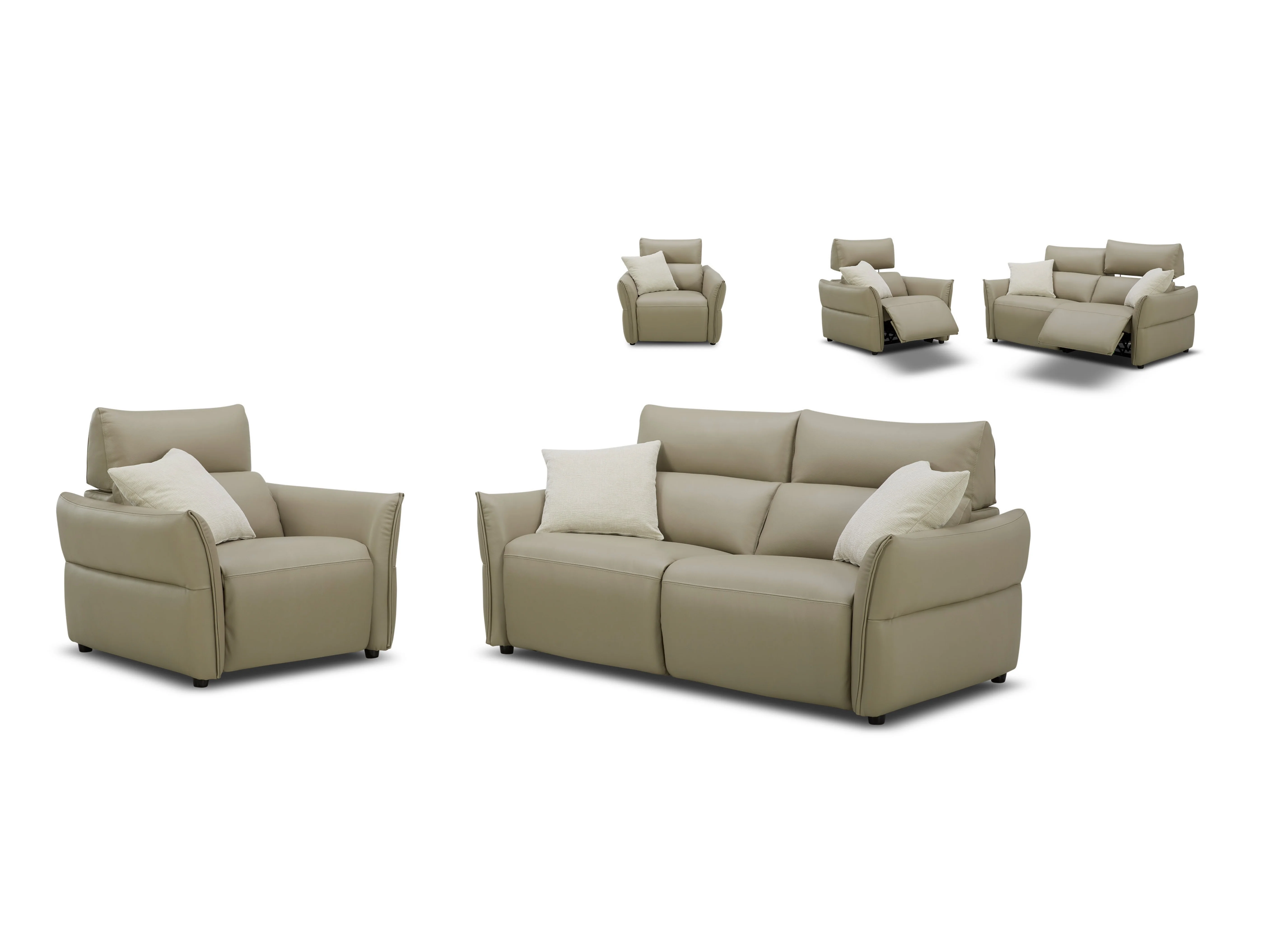 Cyprus Leather Recliner Sofa with Adjustable Headrests - Image 4