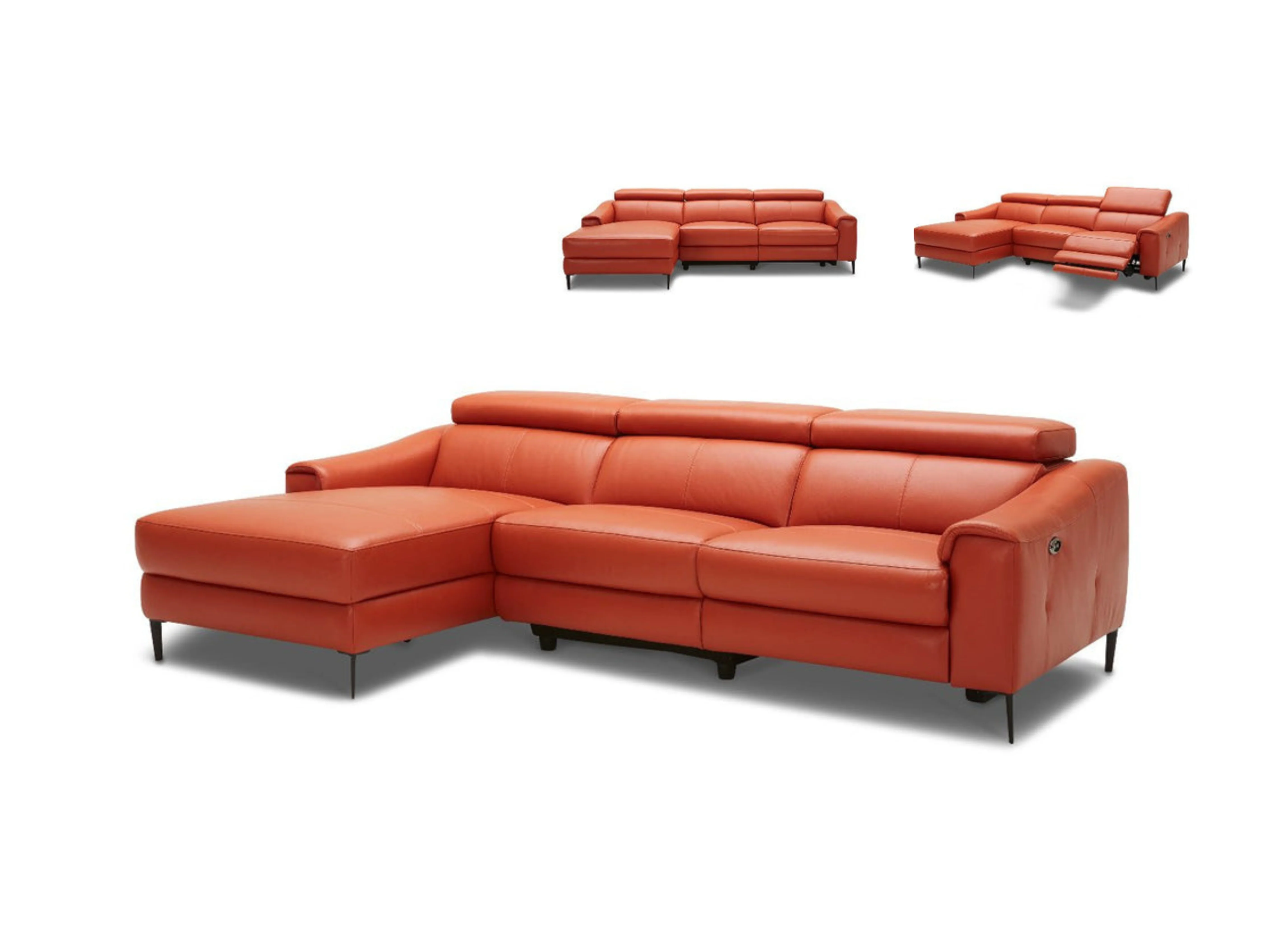 Elwood Leather Electric Recliner with Chaise - Image 3