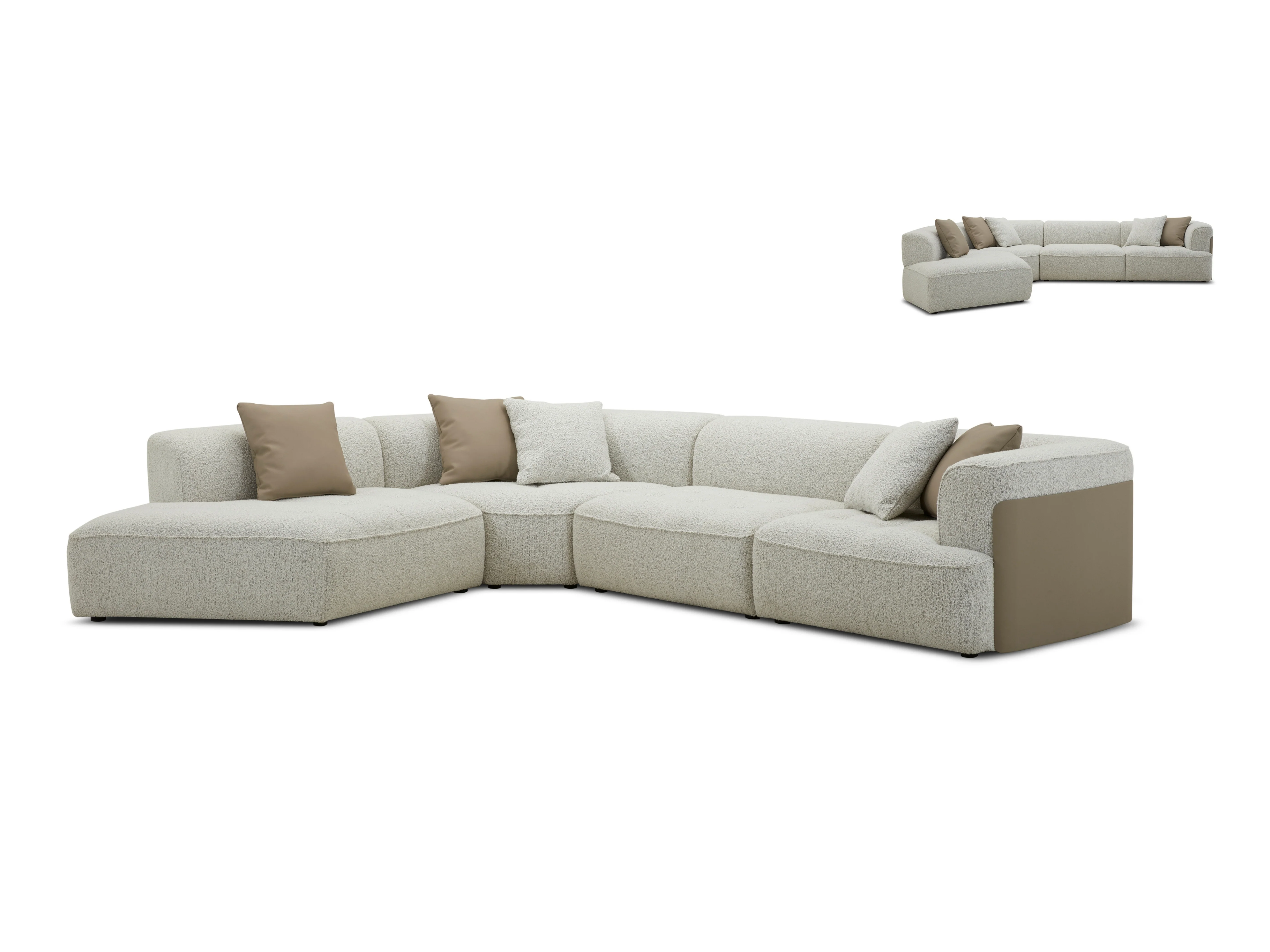 Emporium Modular Corner Lounge – Woven Fabric Chaise Lounge - Image 8