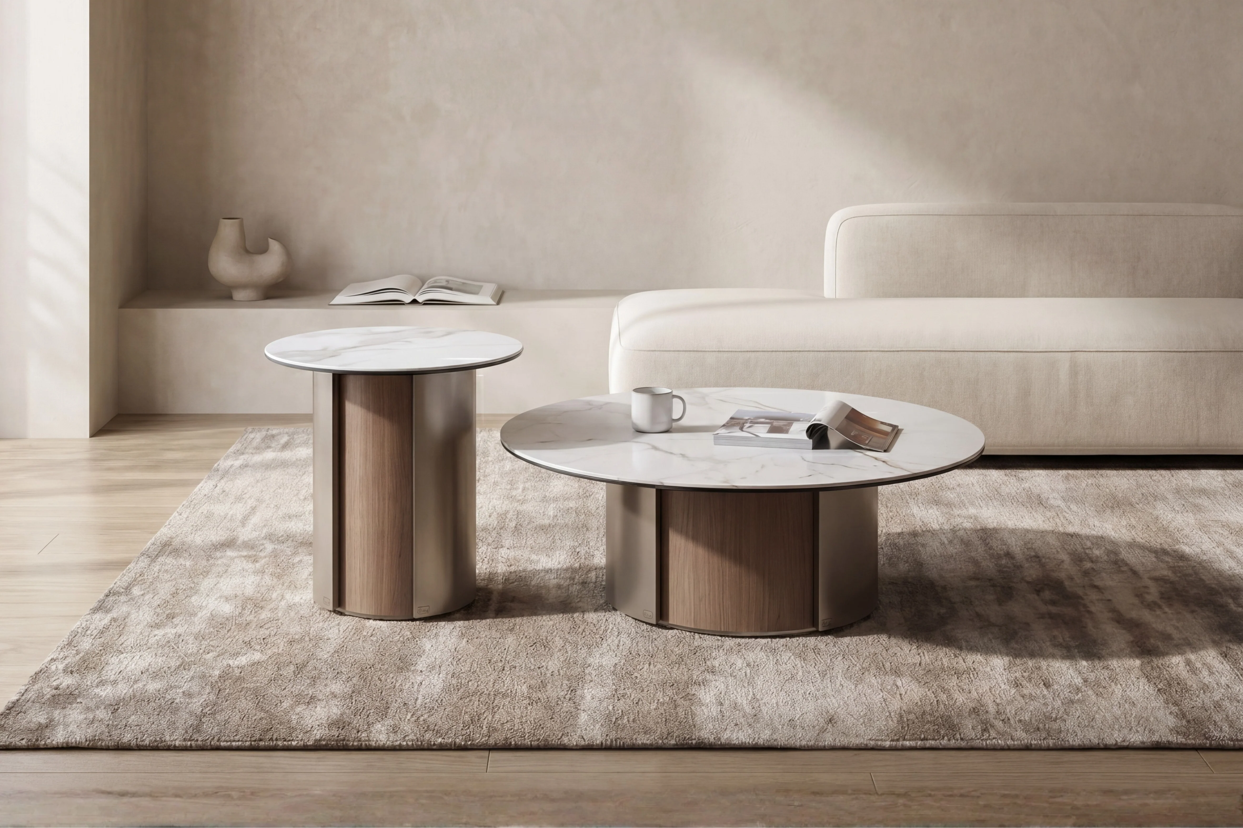 Forma Bella Sintered Stone Round Coffee Table Set - Image 2