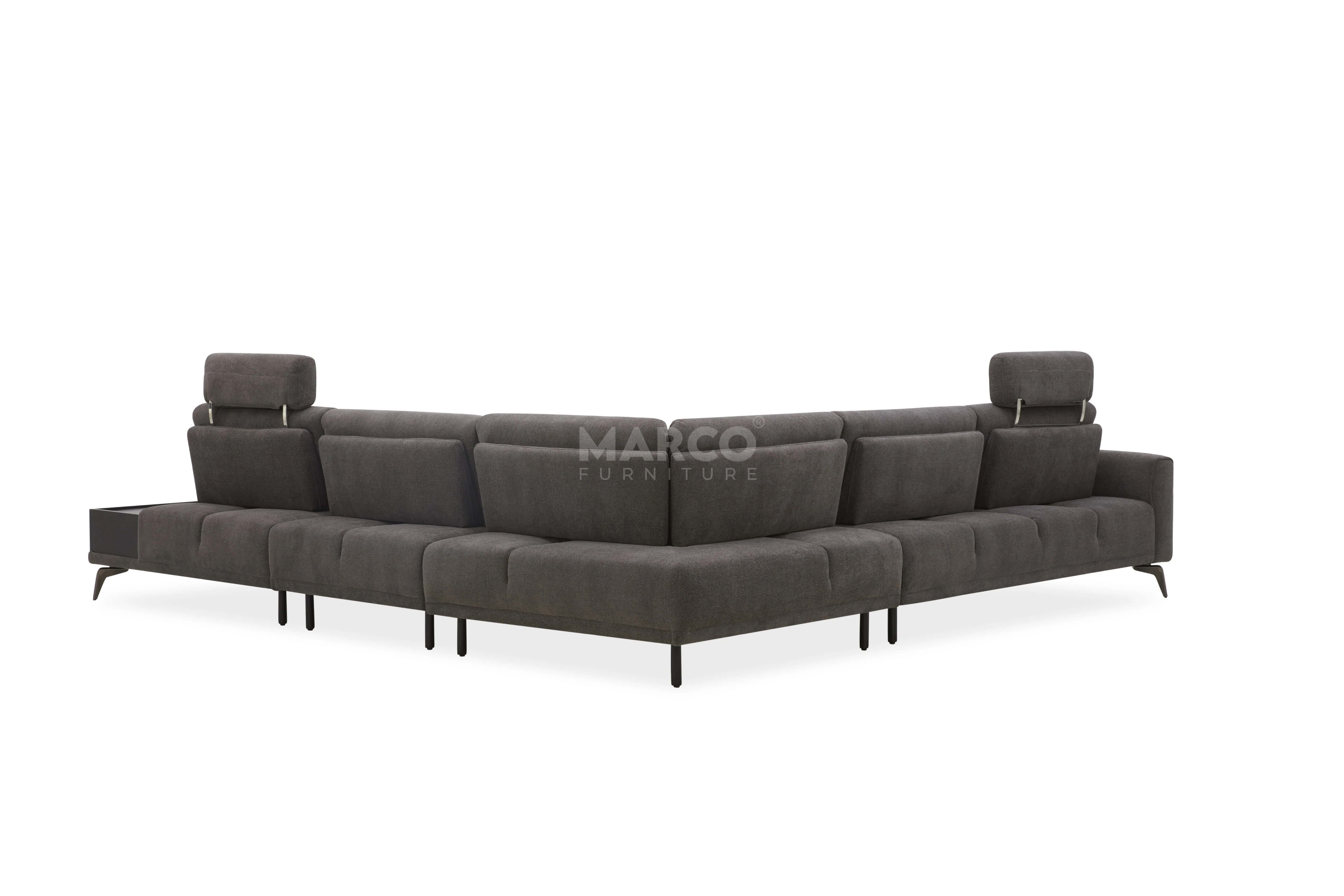 Glamour Upholstered Fabric Sectional Lounge ā Modern L-Shape Sofa with Headrests - Image 15