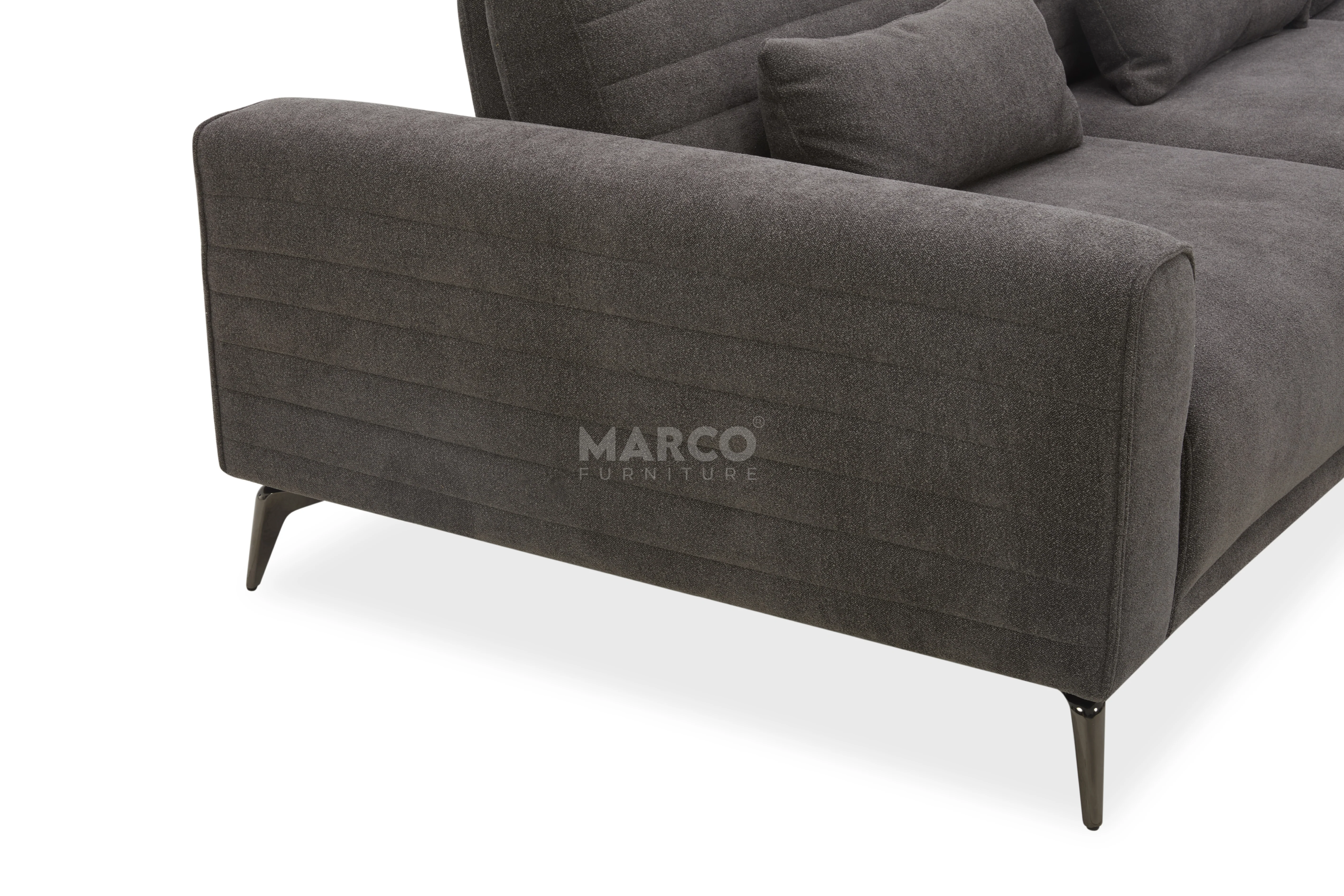 Glamour Upholstered Fabric Sectional Lounge ā Modern L-Shape Sofa with Headrests - Image 18