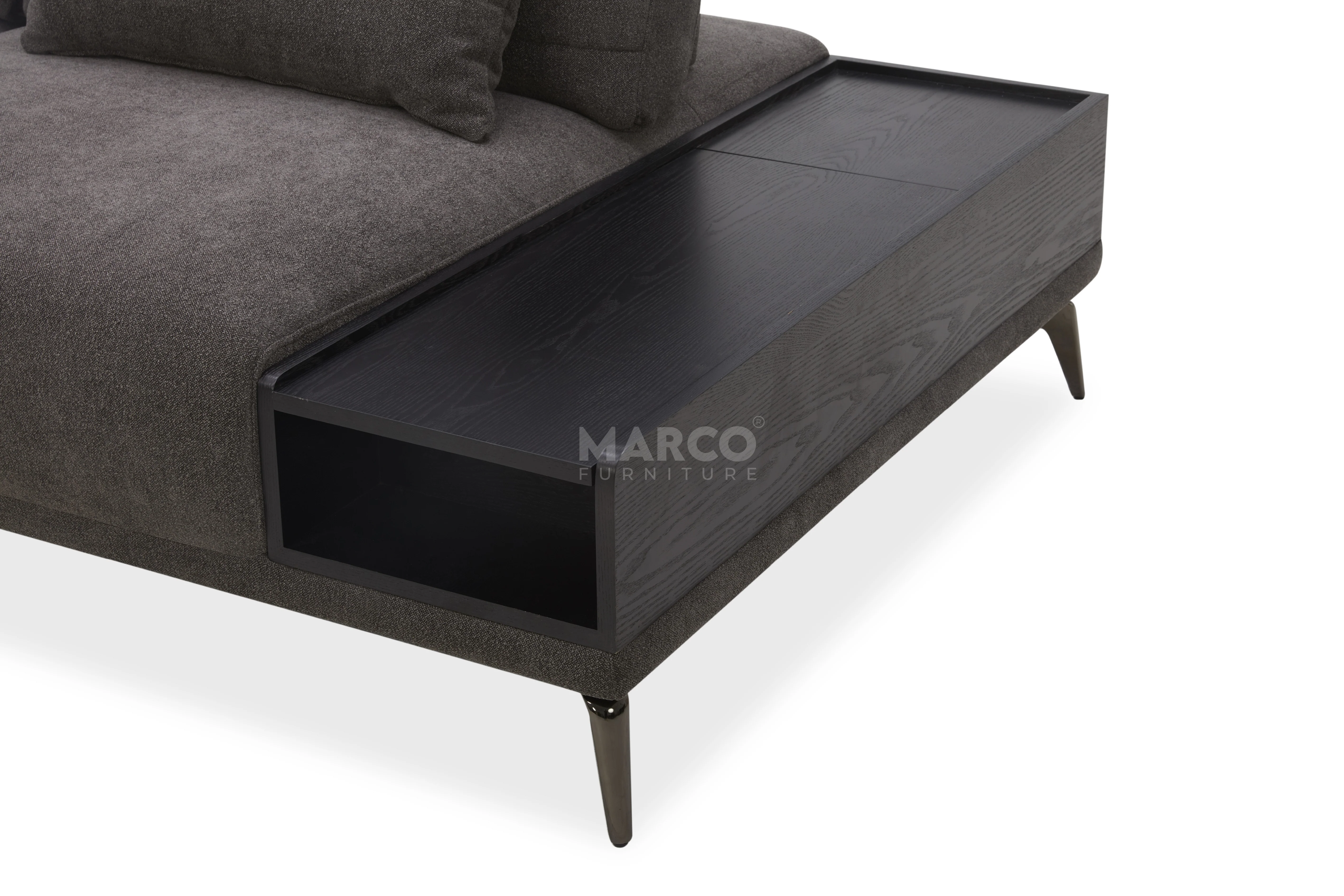 Glamour Upholstered Fabric Sectional Lounge ā Modern L-Shape Sofa with Headrests - Image 19
