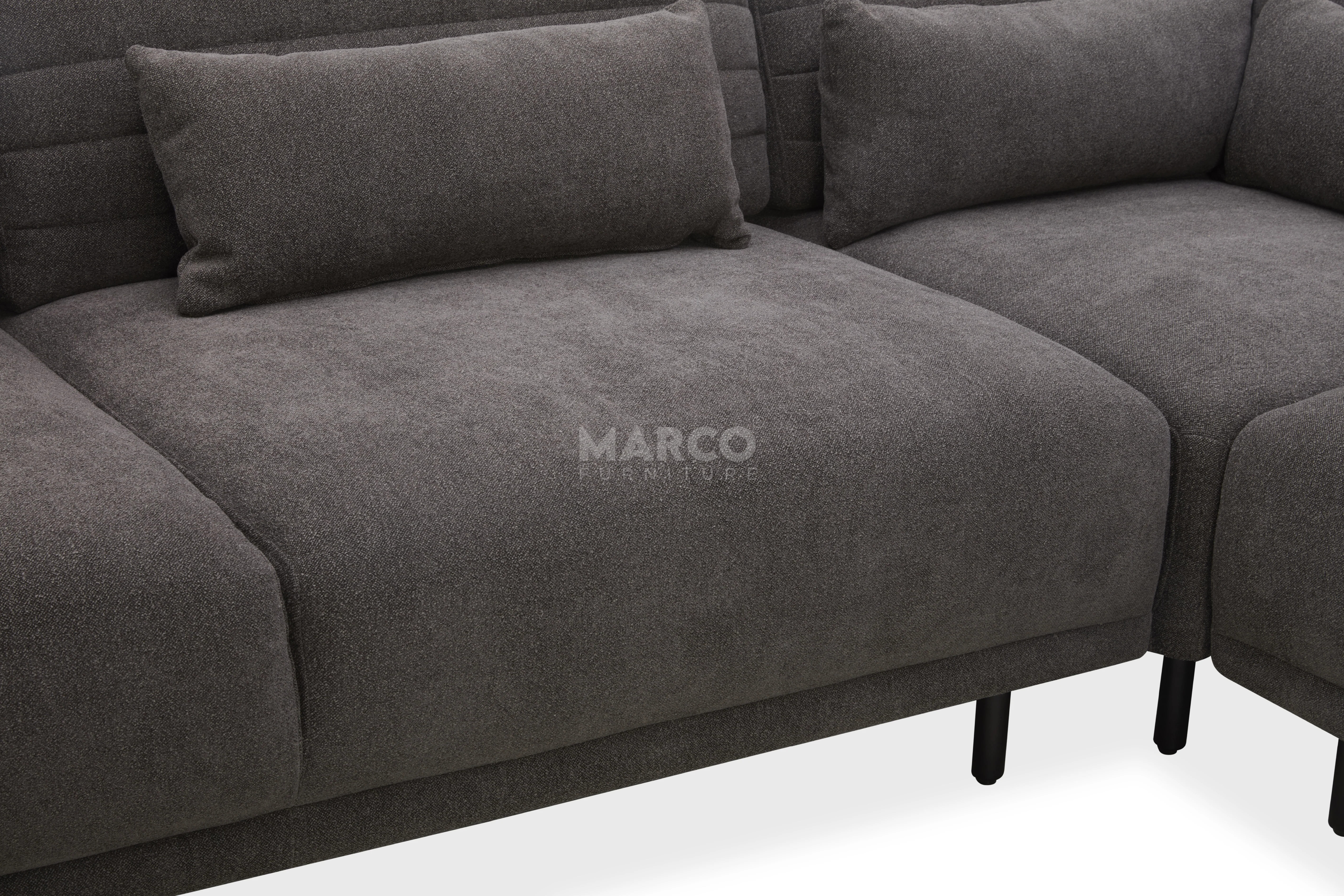 Glamour Upholstered Fabric Sectional Lounge ā Modern L-Shape Sofa with Headrests - Image 24