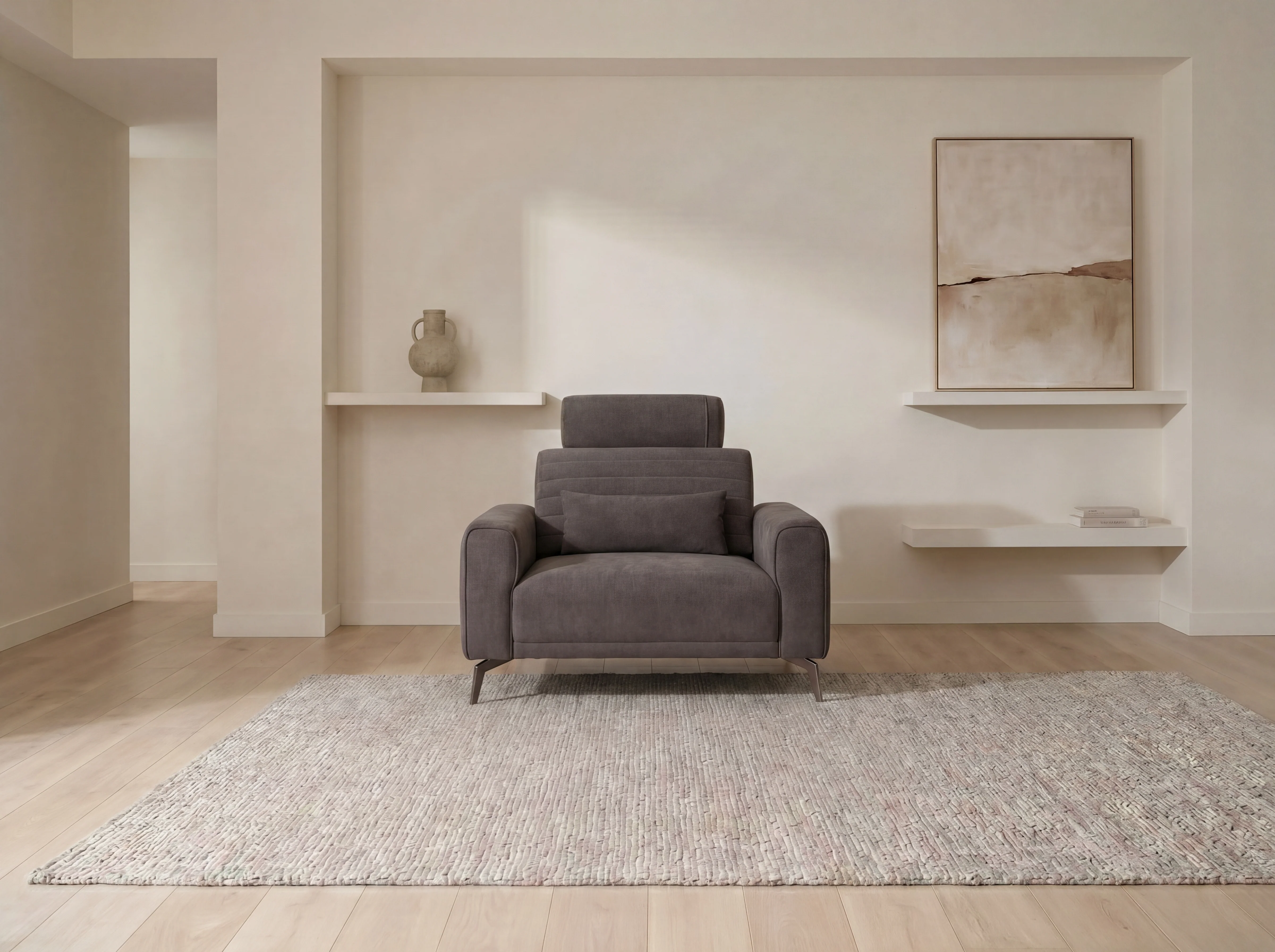 Glamour Upholstered Fabric Sectional Lounge ā Modern L-Shape Sofa with Headrests - Image 8
