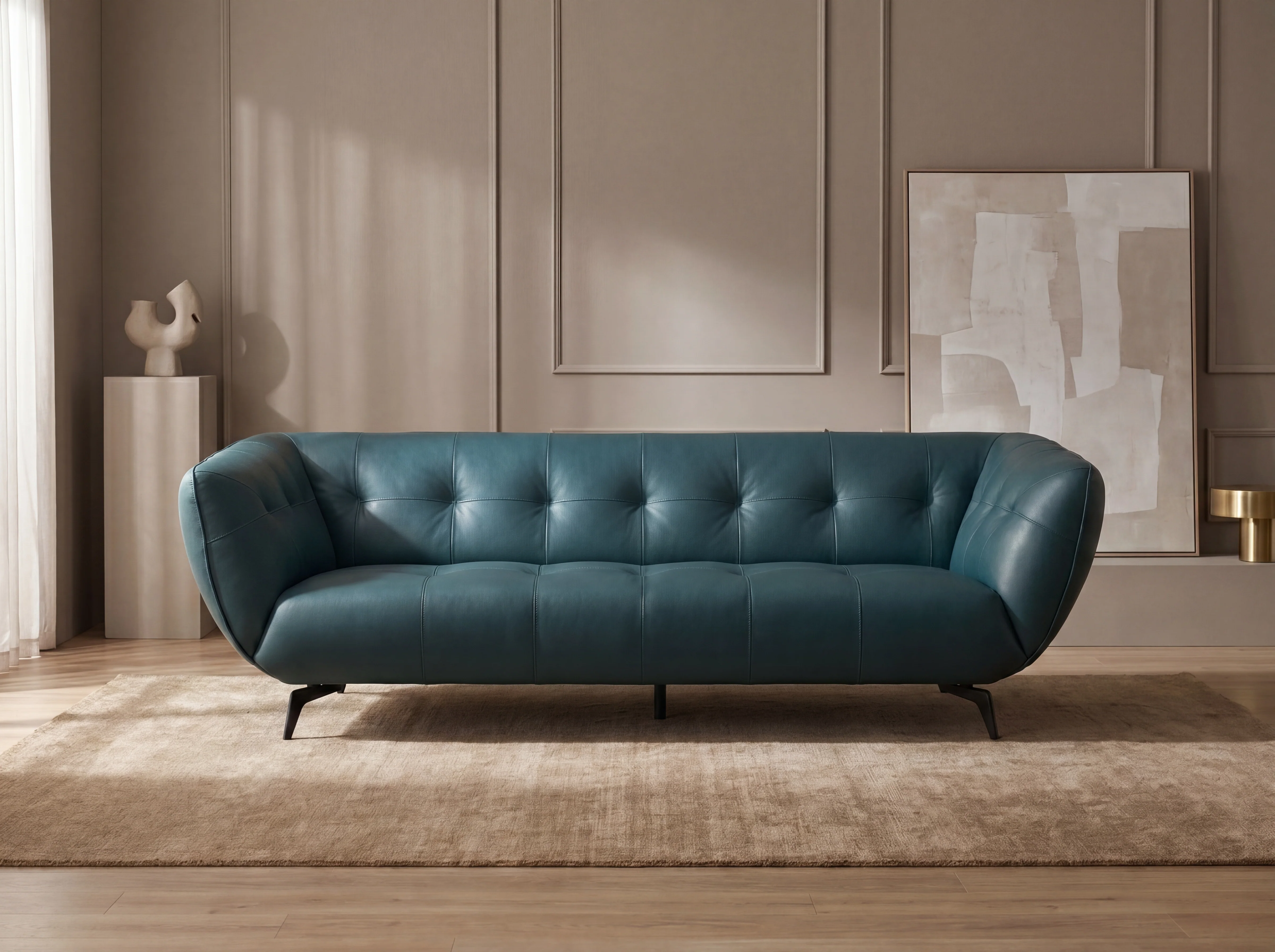 Gloria Chesterfield Leather Sofa ā Premium Leather Lounge Sofa - Image 2