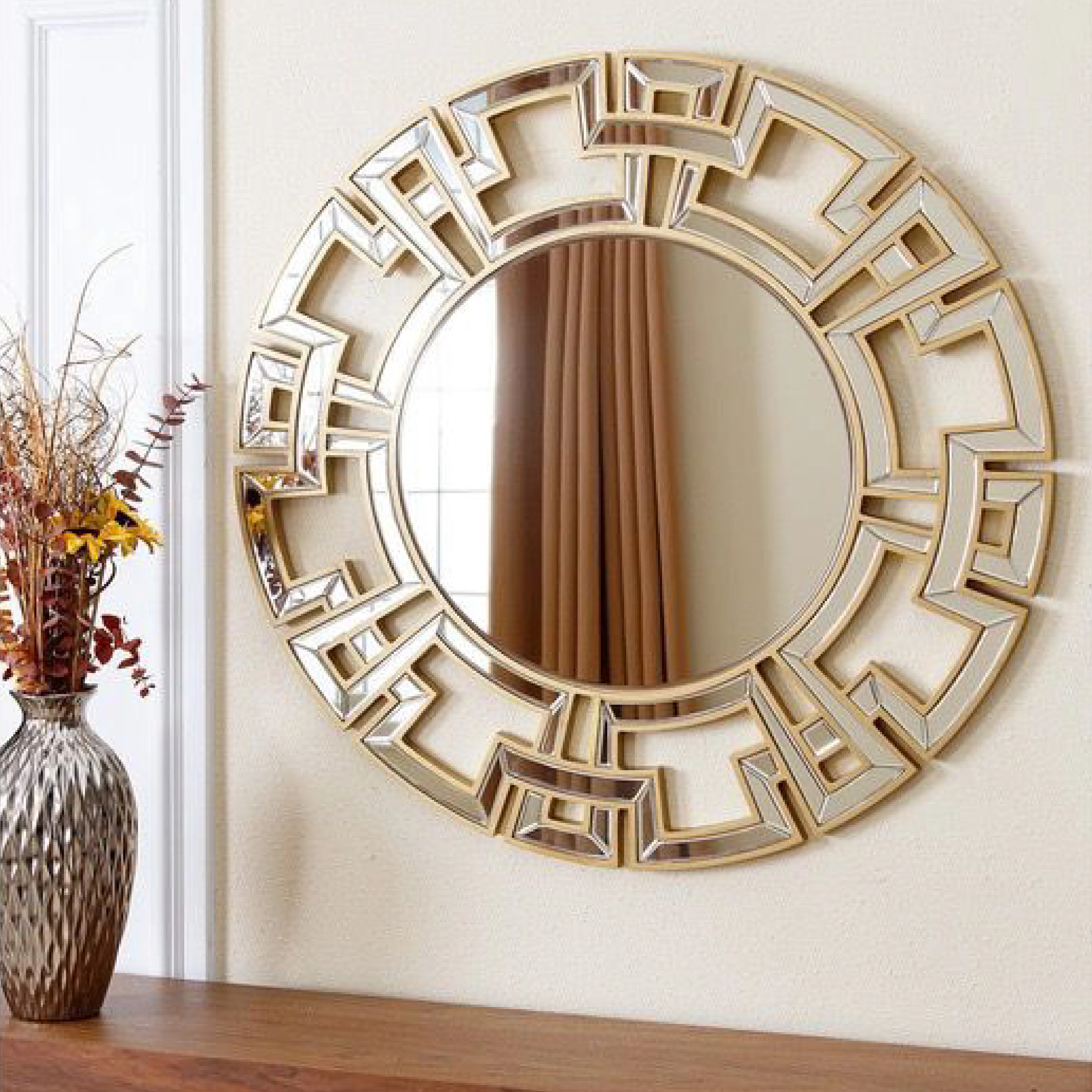 Gucci Modern Round Glass Wall Mirror for Living Room - Image 2