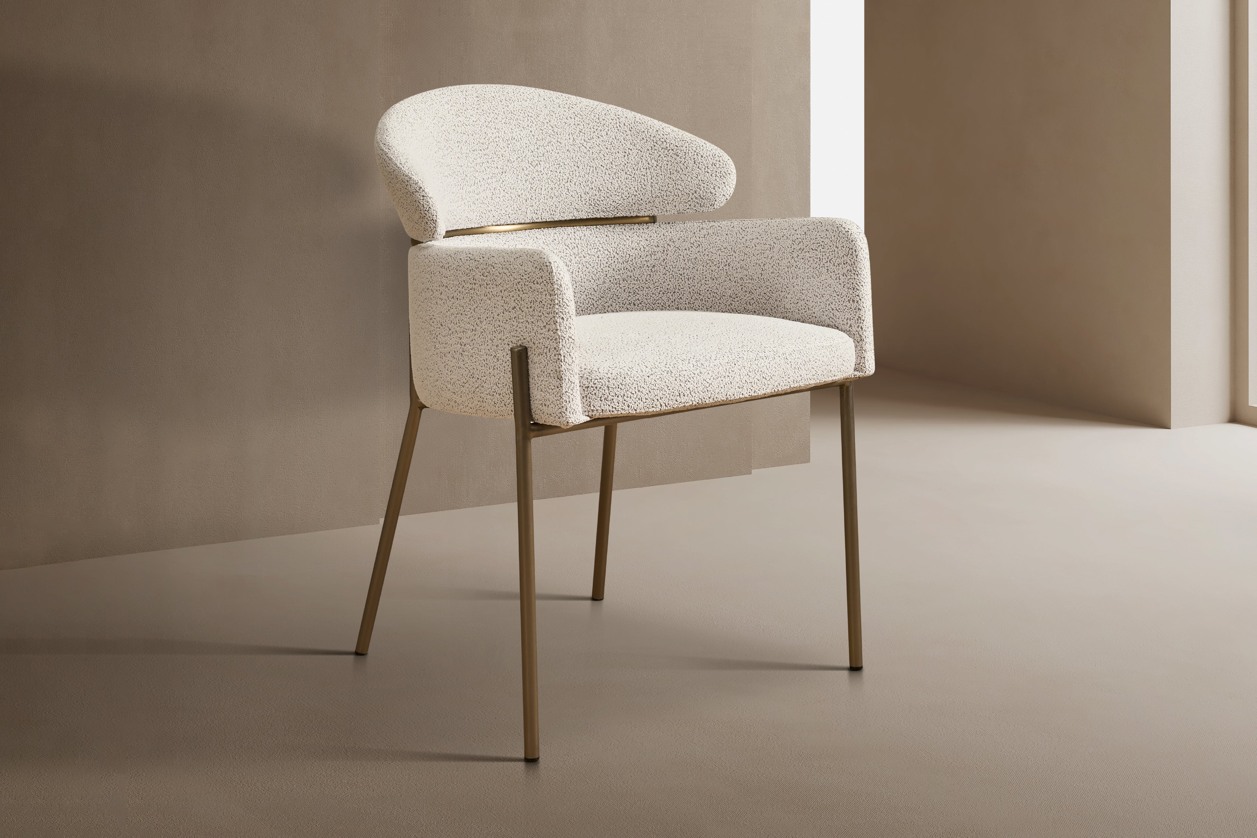 Hallie Boucle Dining Chair β Modern Upholstered Dining Seat - Image 4