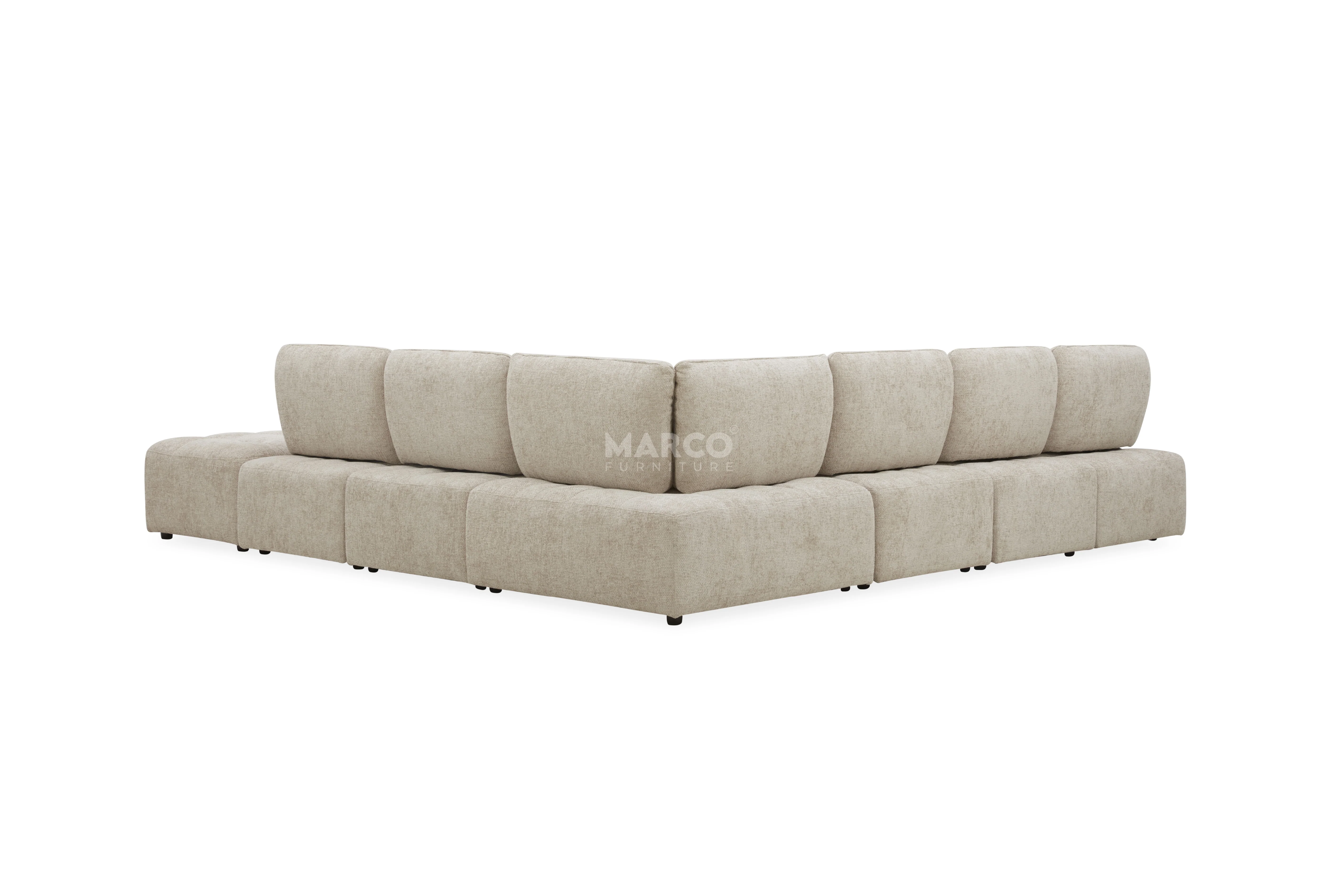 Dublin Woven Fabric Modular Sofa Lounge with Chaise & Ottoman - Image 11