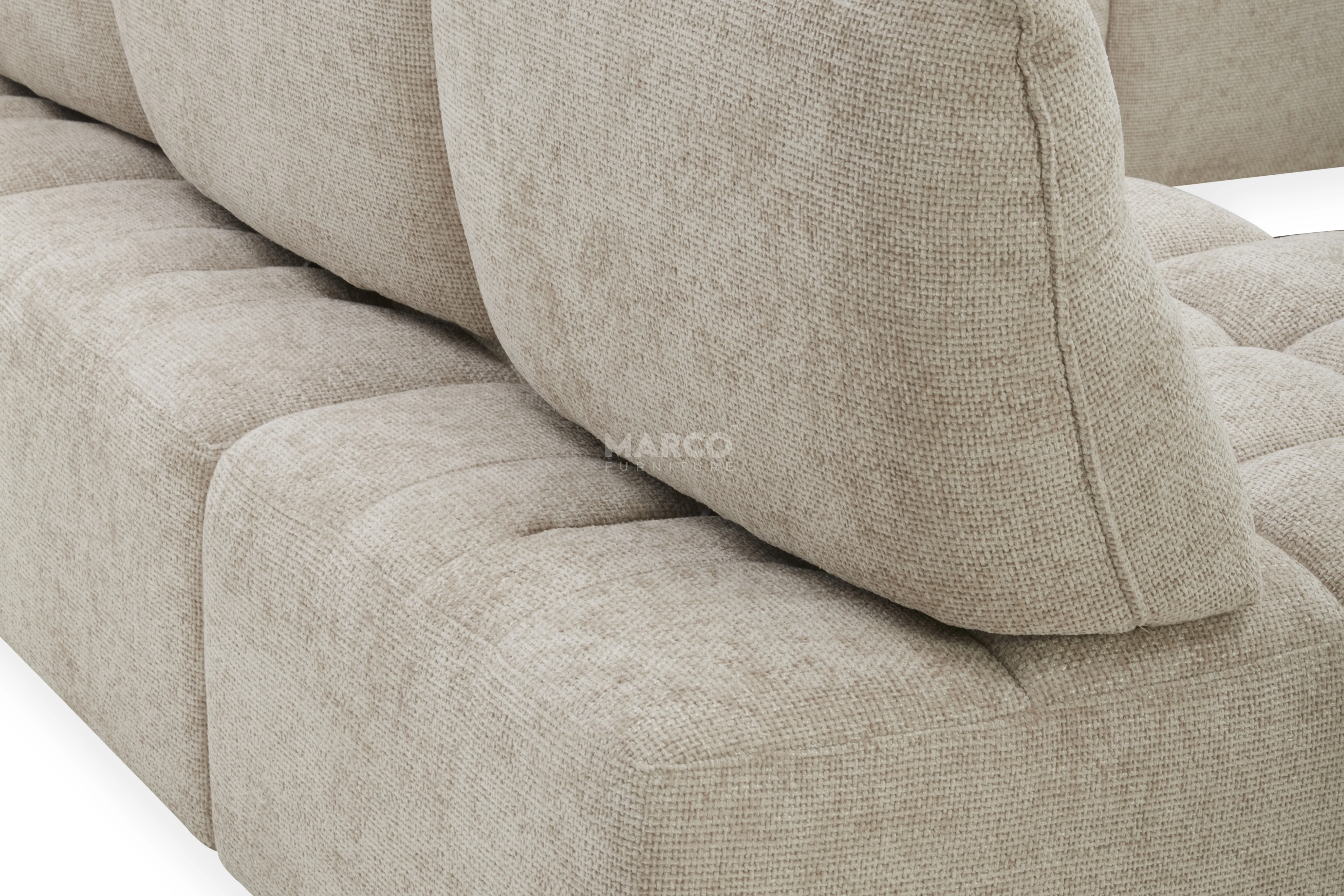 Dublin Woven Fabric Modular Sofa Lounge with Chaise & Ottoman - Image 12