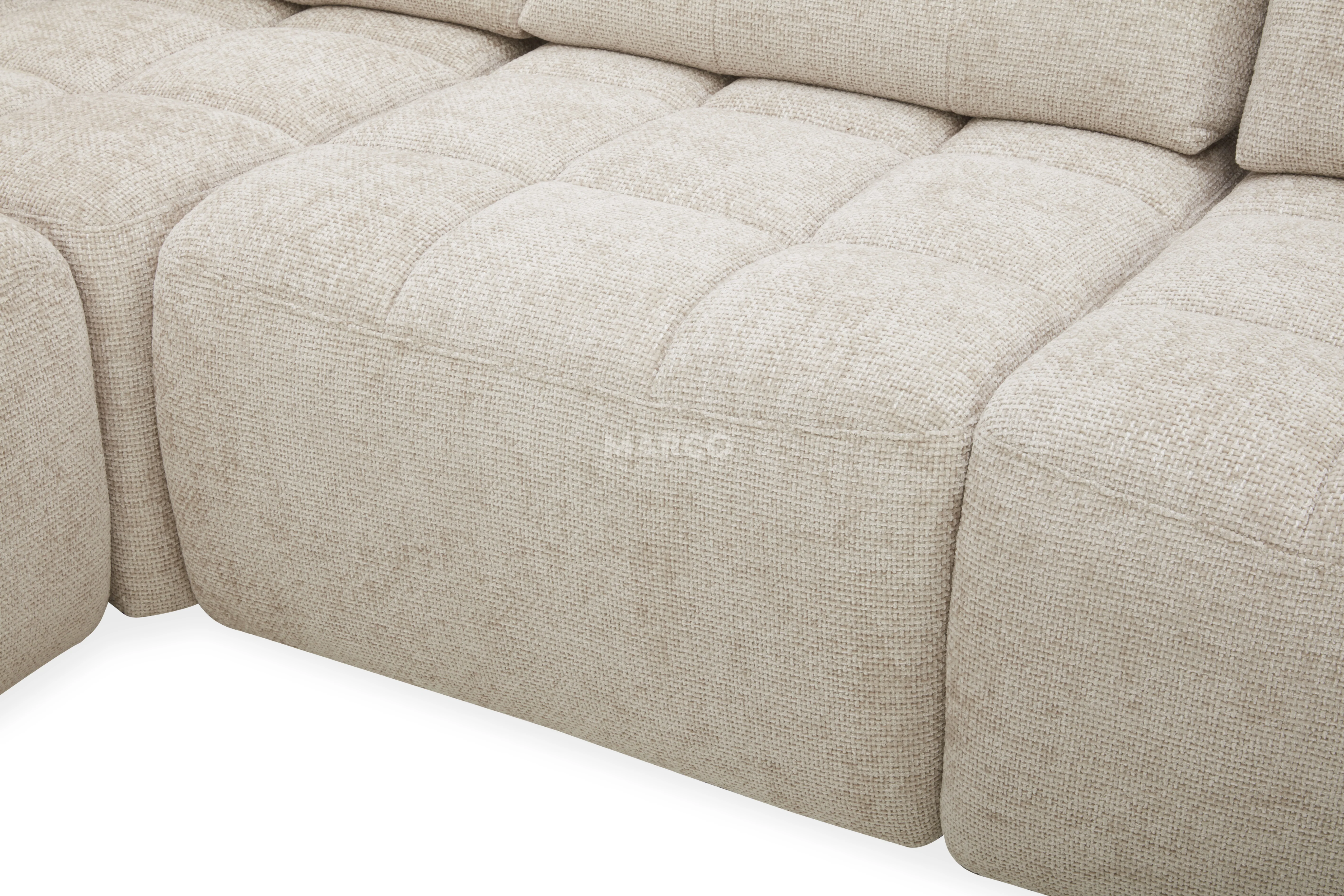 Dublin Woven Fabric Modular Sofa Lounge with Chaise & Ottoman - Image 15