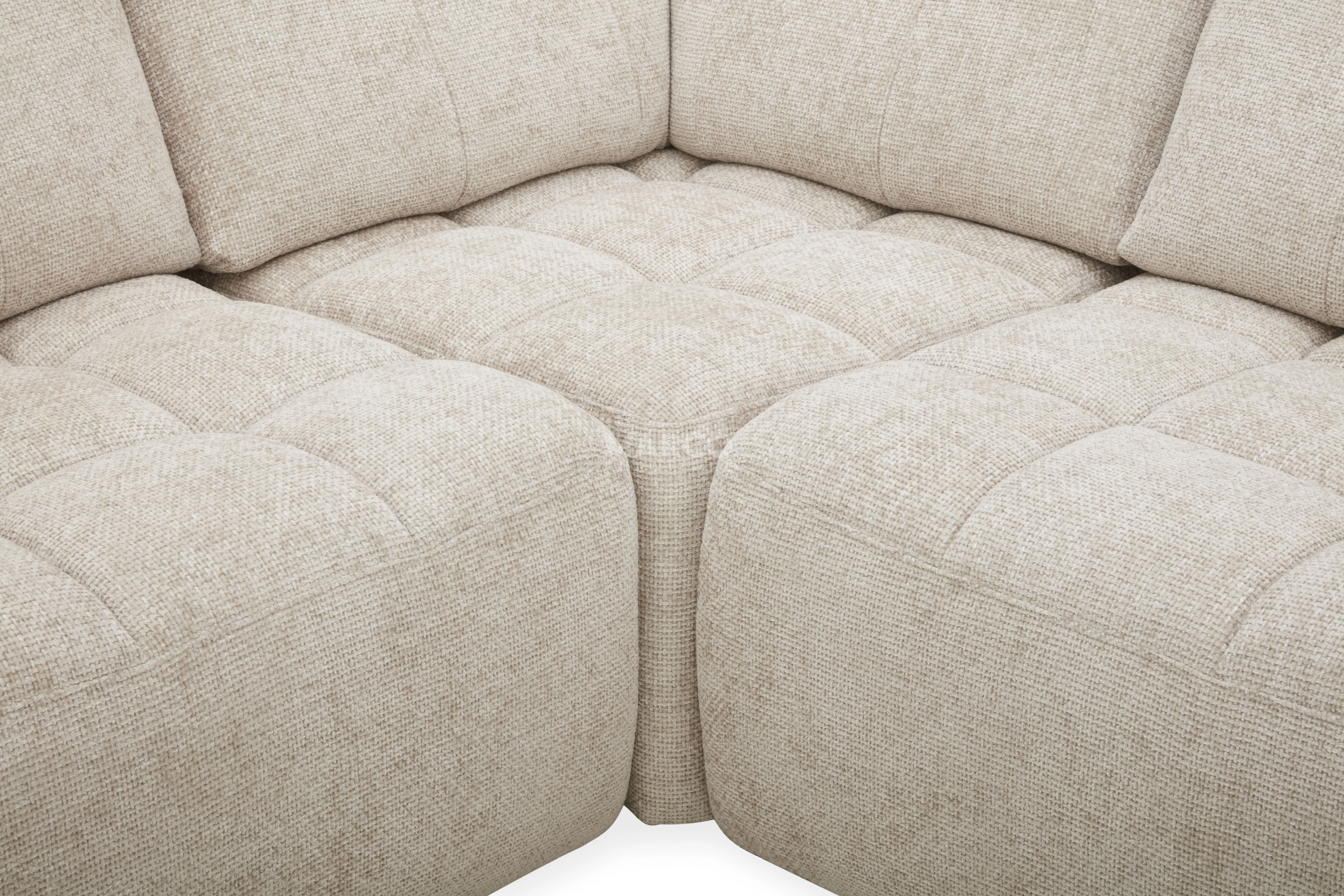 Dublin Woven Fabric Modular Sofa Lounge with Chaise & Ottoman - Image 17
