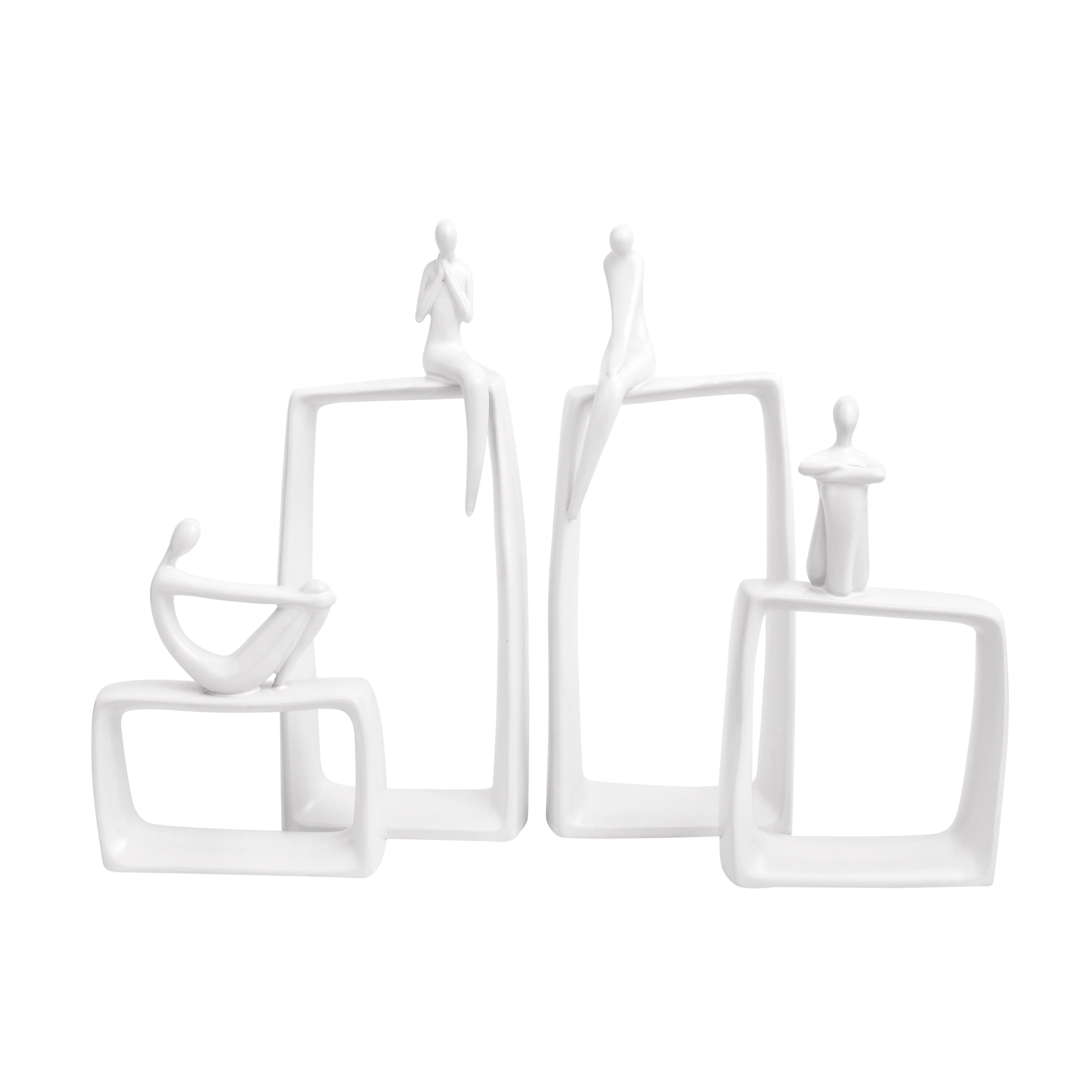 White Ceramic Abstract Art Statue - Image 2