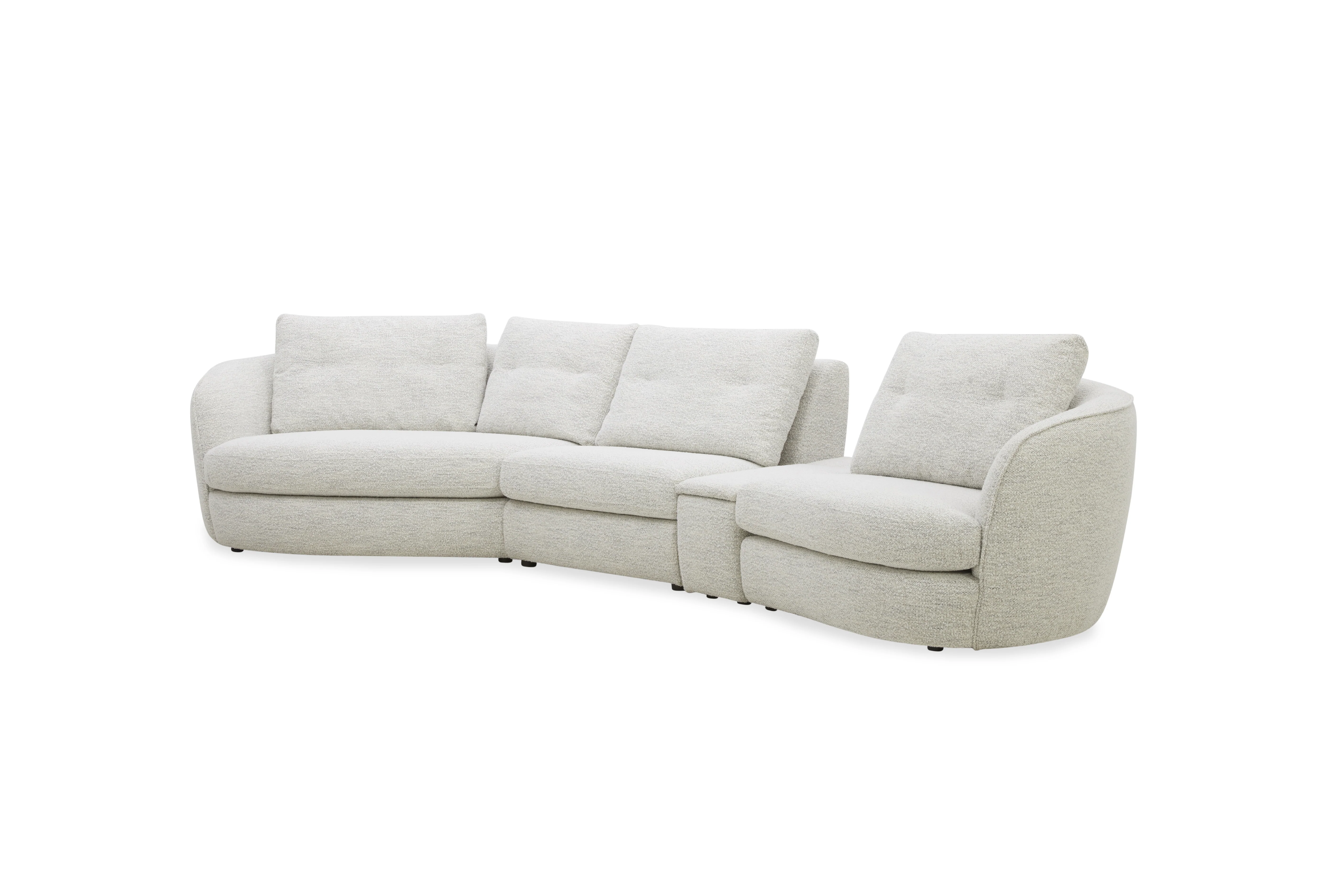 Lagoon Fabric Chaise Lounge – Curved Corner Lounge with Cushions - Image 6