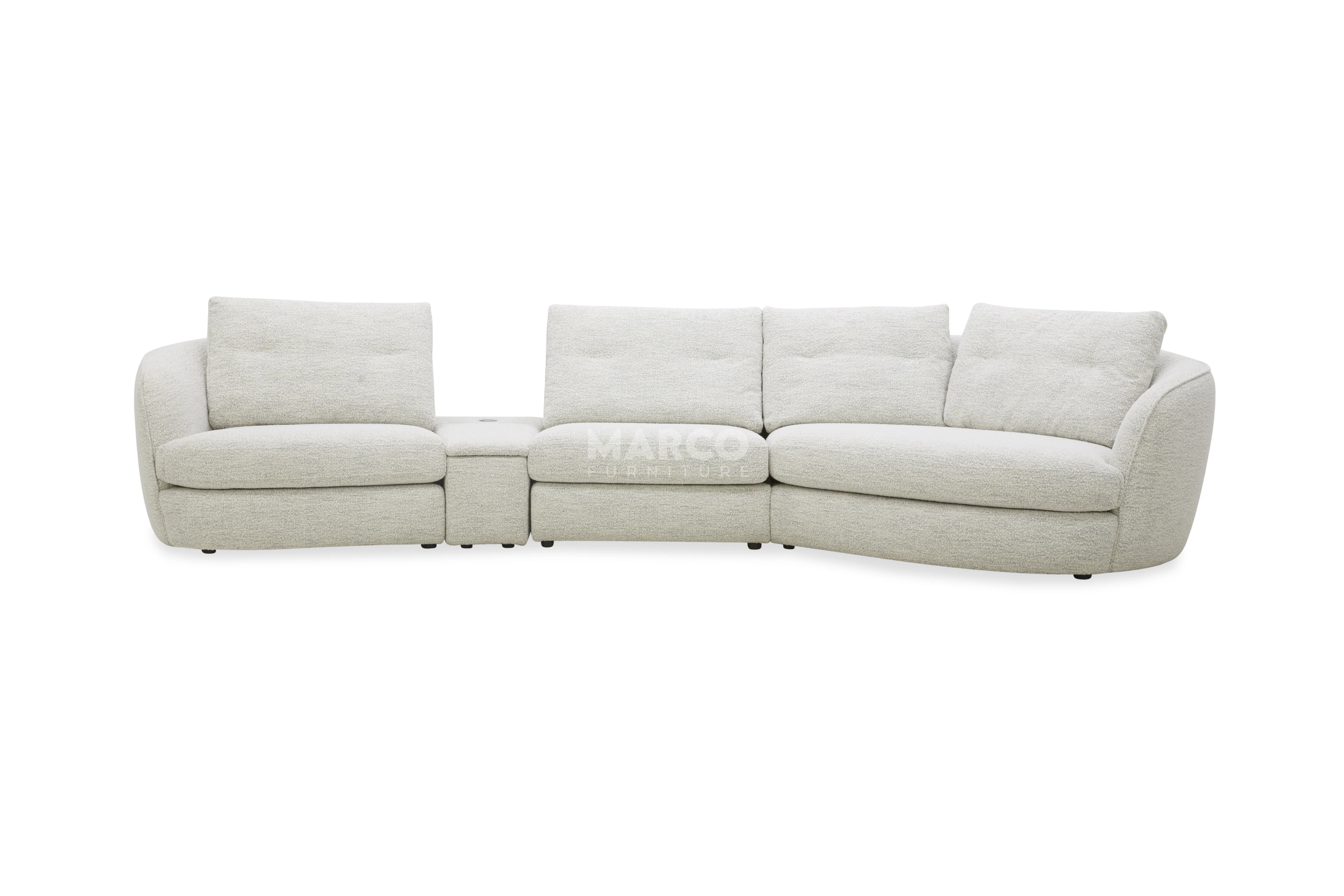Lagoon Fabric Chaise Lounge – Curved Corner Lounge with Cushions - Image 7