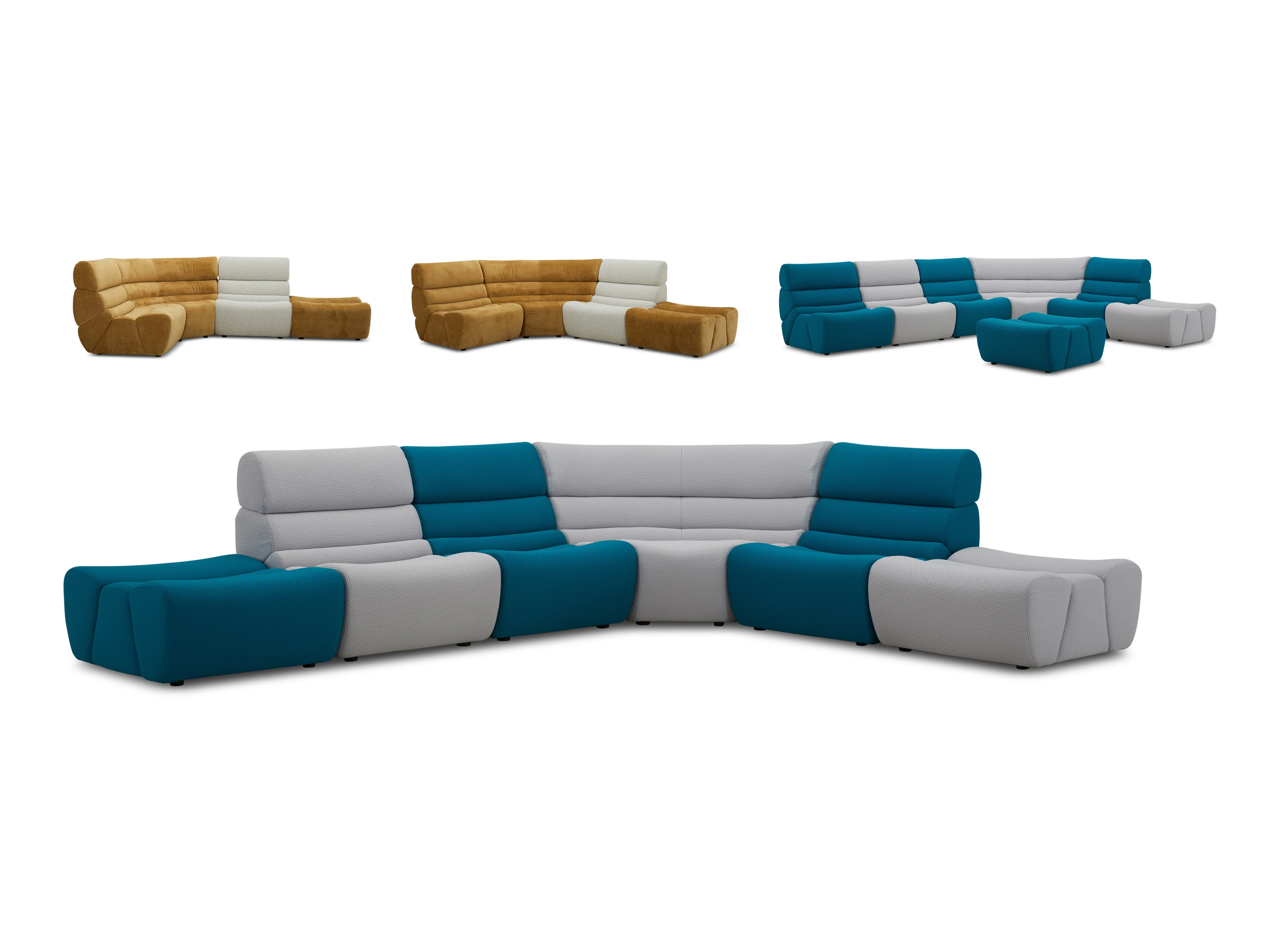 Manchester Corner Lounge Sofa with Ottomans – Modern Sectional Couch - Image 7