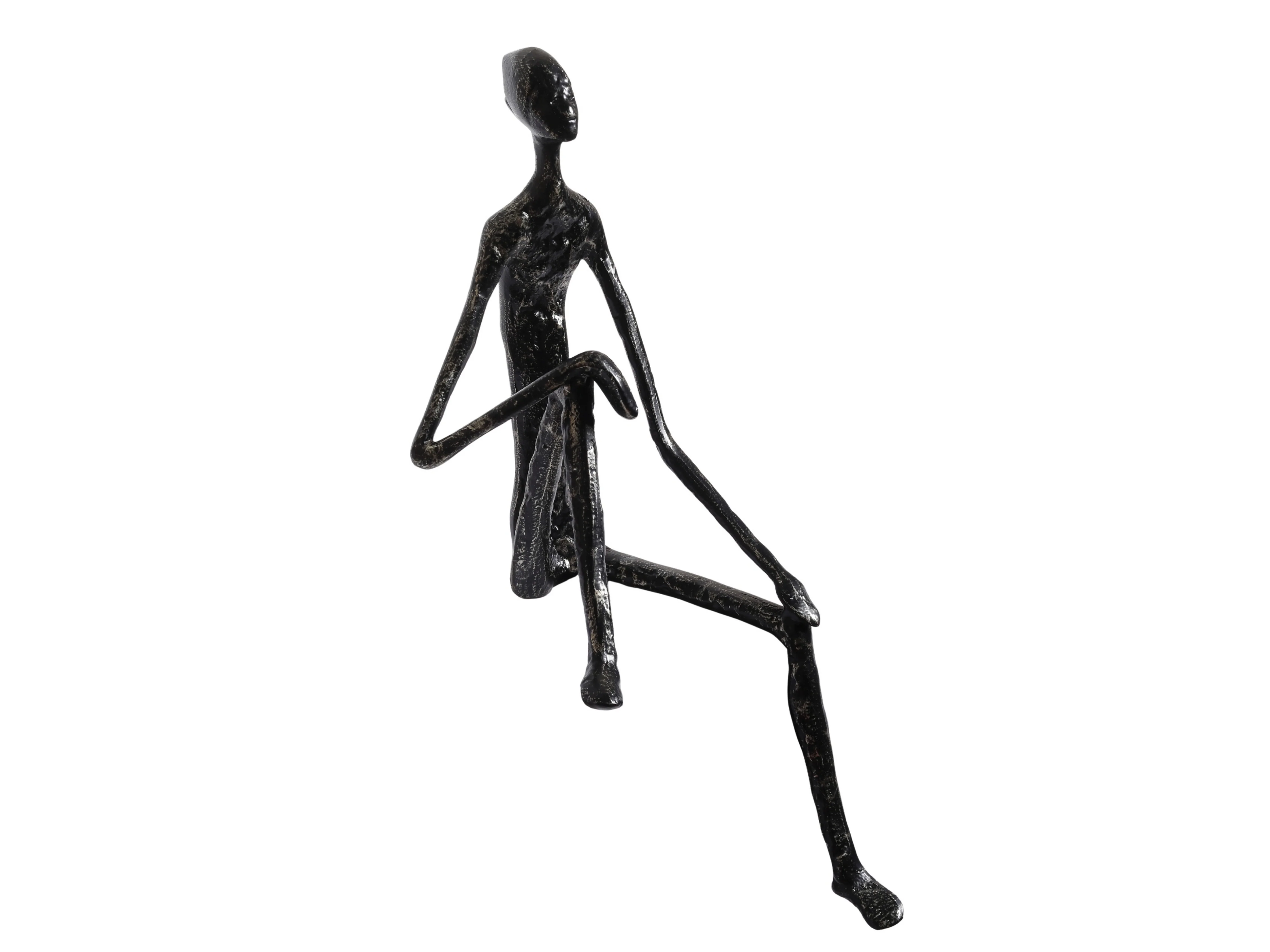 Minimalist Nordic Sitting Figurine β Black & Gold Metal - Image 12
