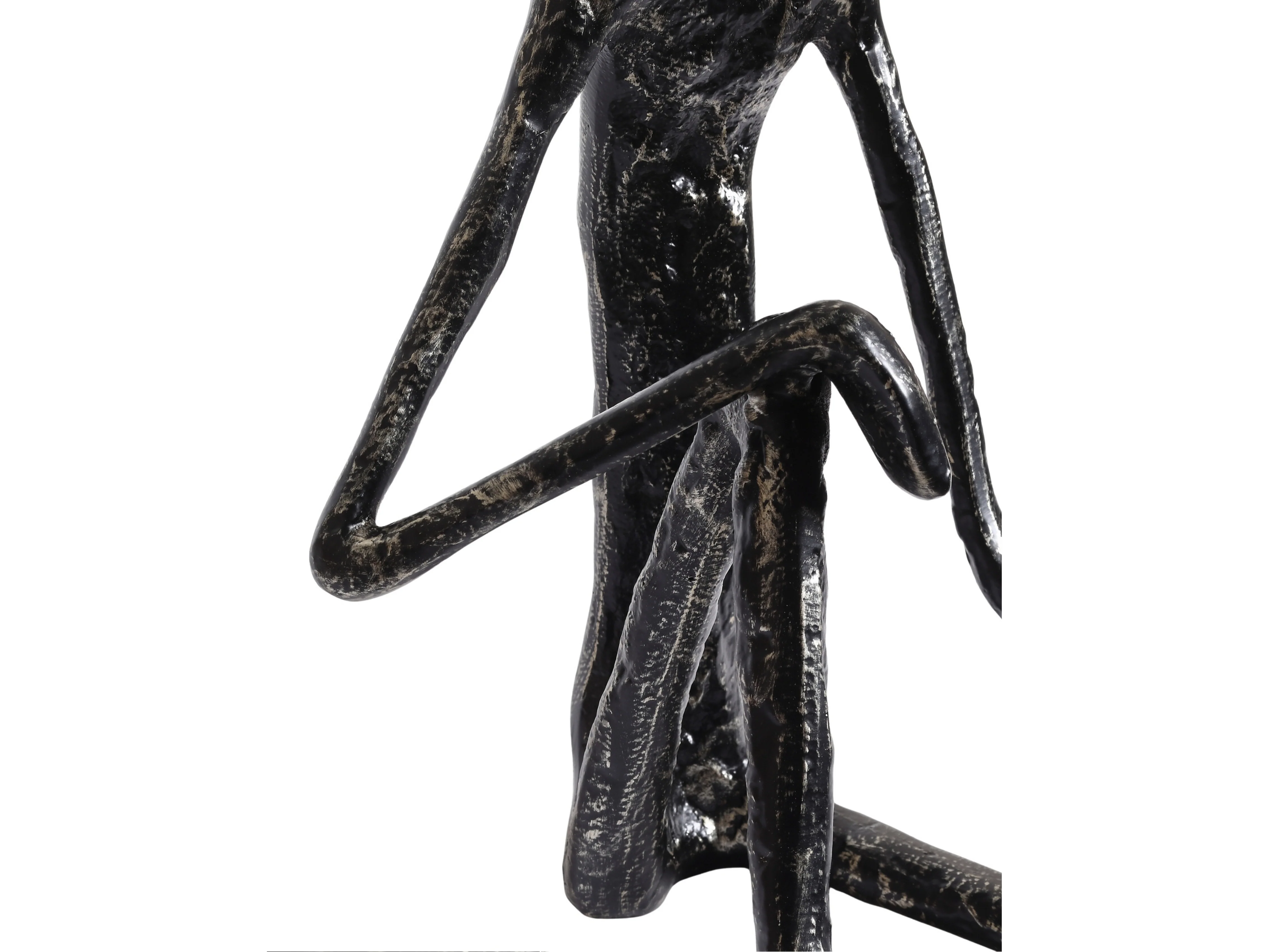 Minimalist Nordic Sitting Figurine β Black & Gold Metal - Image 15
