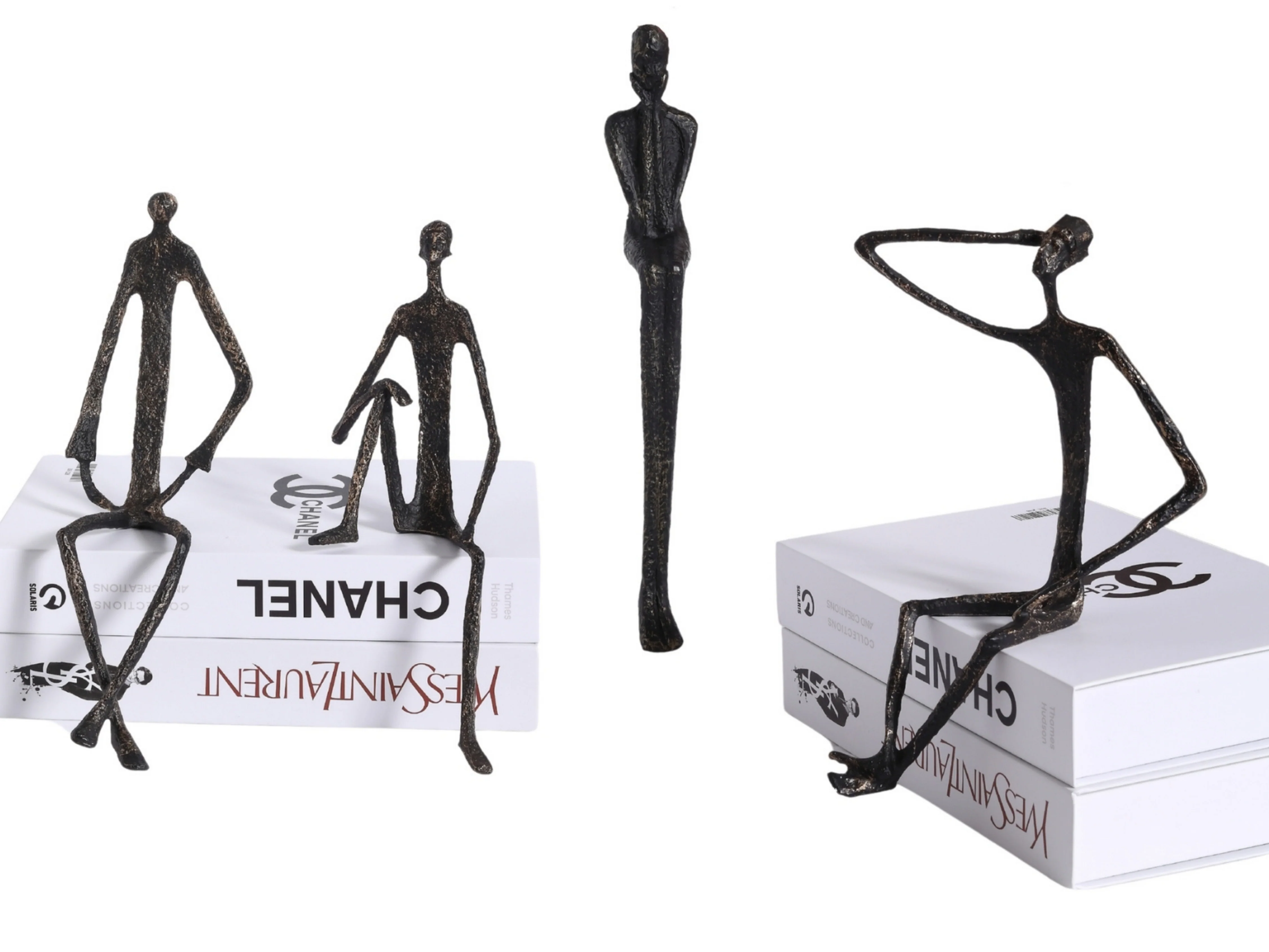 Minimalist Nordic Sitting Figurine β Black & Gold Metal - Image 18
