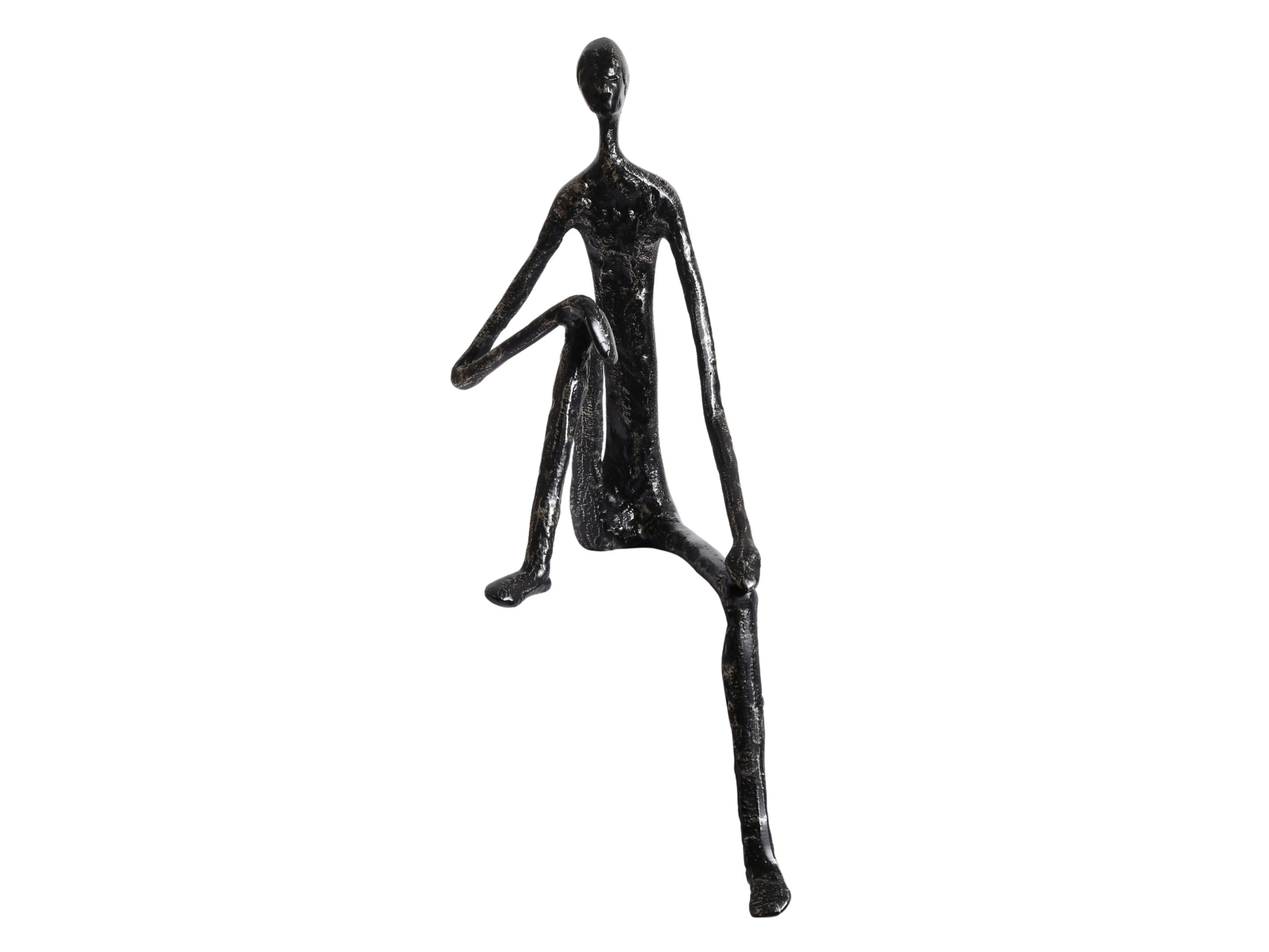 Minimalist Nordic Sitting Figurine β Black & Gold Metal - Image 4